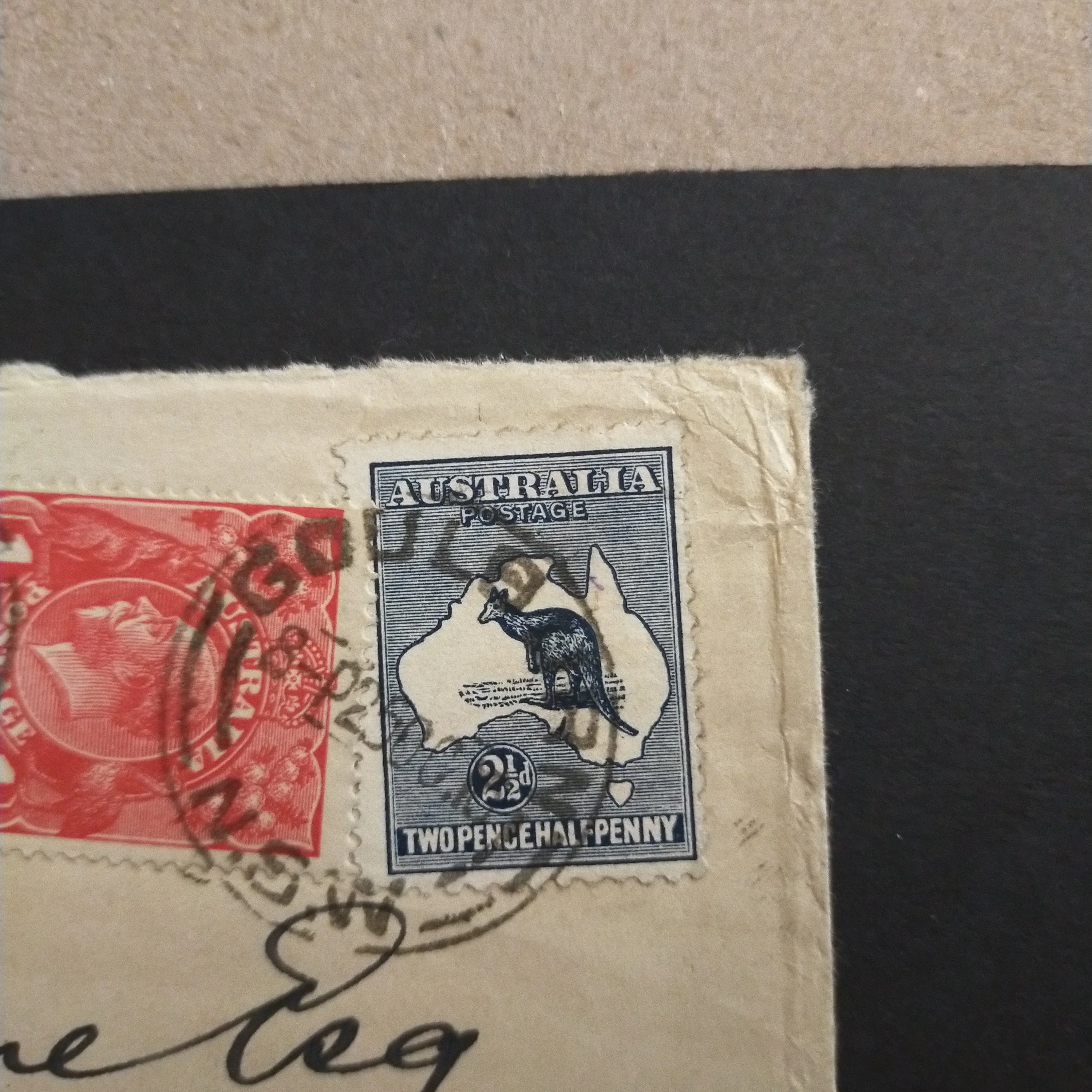 New South Wales Australia Canal Zone Panama 1905-10 Watermark Crown Over A 1916 1/2d Green Used With 2 1/2d Kangaroo Second Watermark and George V 1d Red Vertical Pair on Cover from Goulburn to Canal Zone Panama - Image 5
