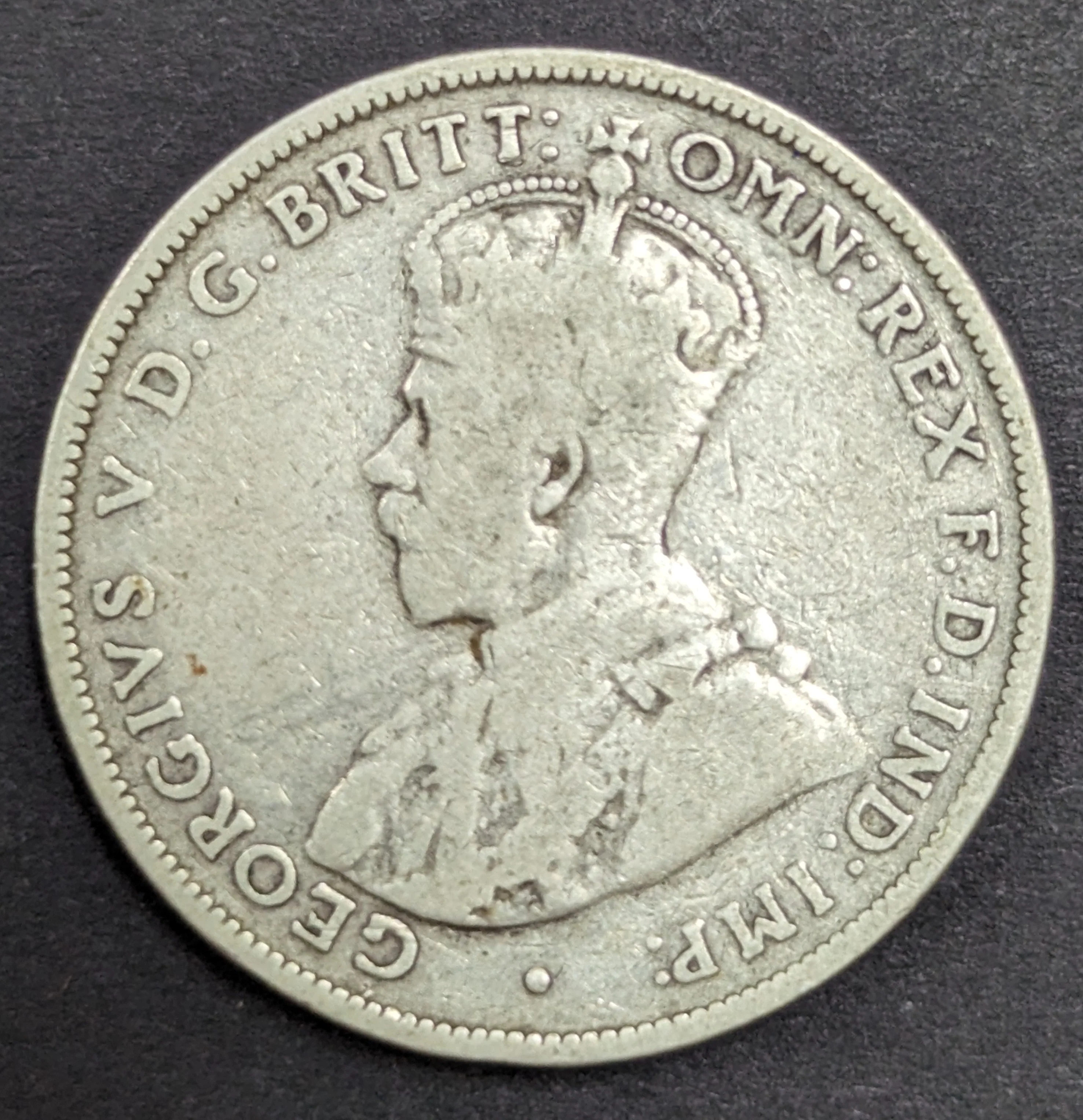 Australia 1914H 2/- Florin Silver Coin Good Condition - Image 2