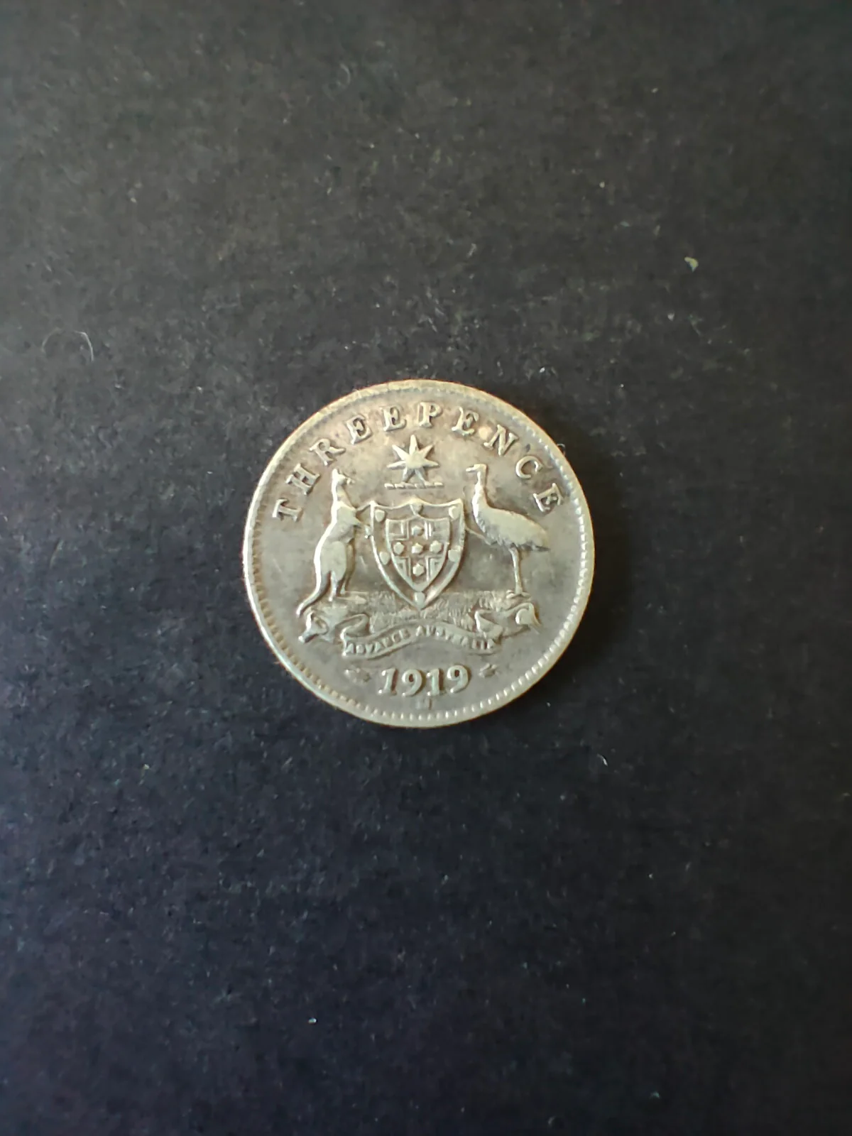 Australia 1919 3d Threepence Silver Coin Fine Condition