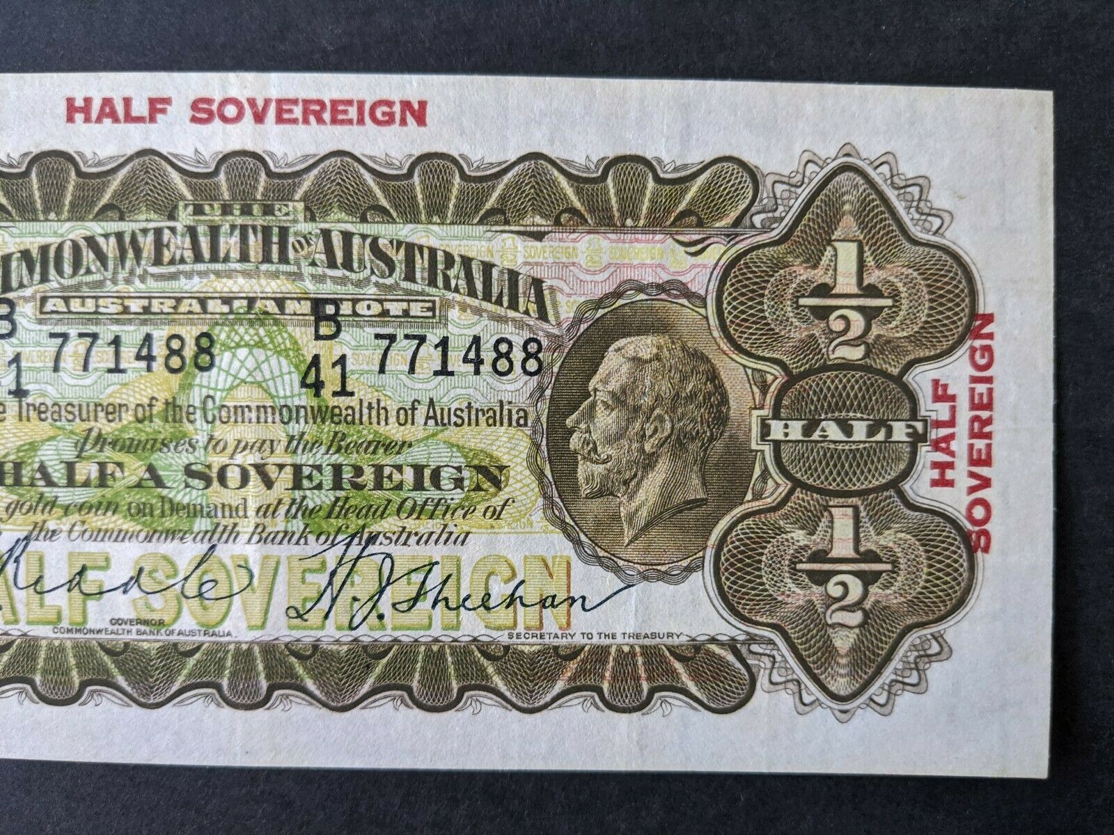 Australia 1933 Half Sovereign Banknote Riddle/Sheehan thin signature R8b - Image 3