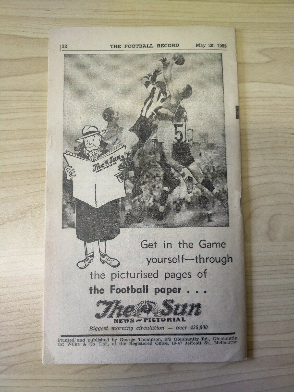 VFL 1955 May 28 Football Record Fitzroy v Collingwood - Image 3