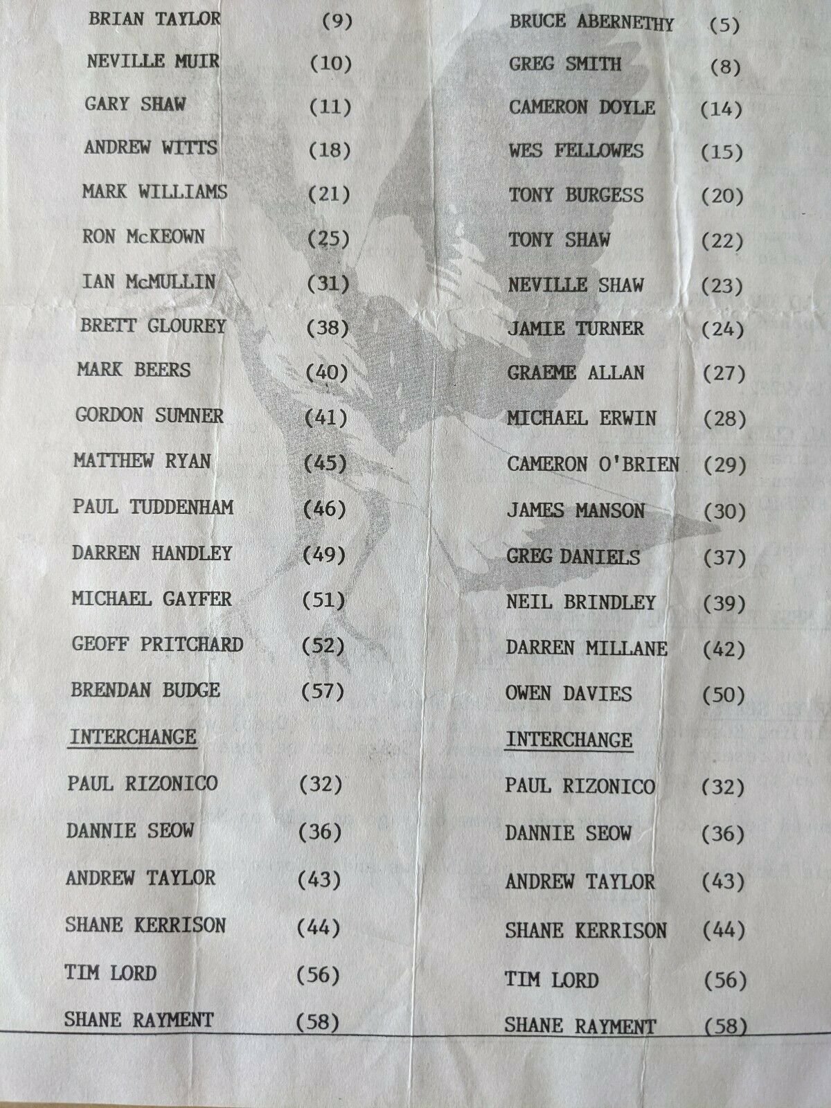 VFL 1986 Practice Match Intra Club Teams Collingwood Football Club - Image 3