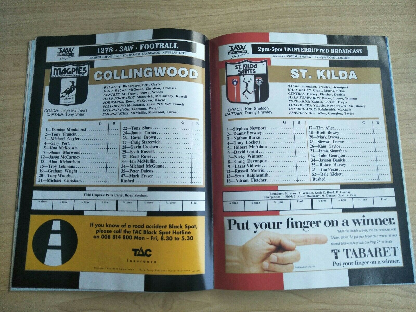 AFL 1992 Second Elimination Final Football Record Collingwood v St Kilda - Image 2