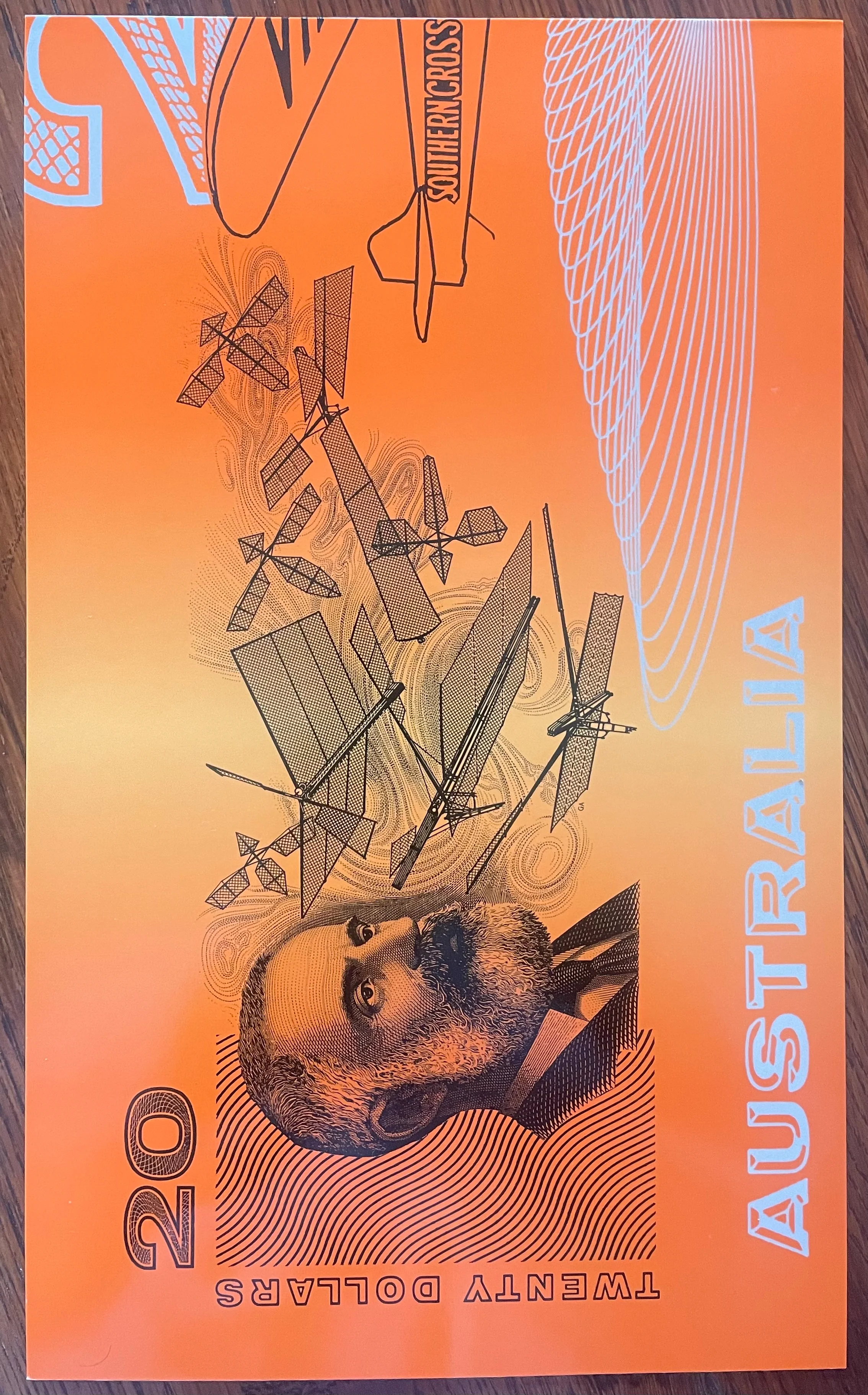 Australia 1993 Melbourne Fair $20 Paper Uncut Vertical Pair Banknotes Red Serial Number In Folder - Image 4