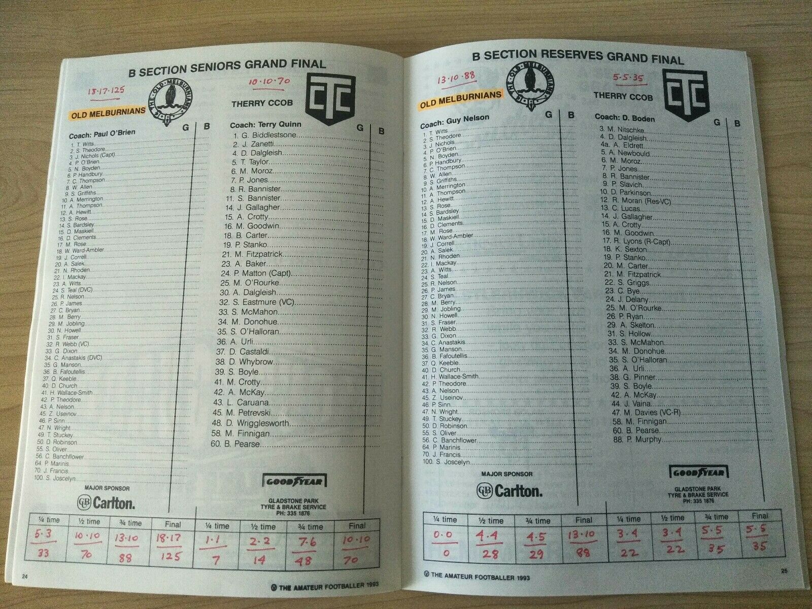 Football 1993 The Amateur Footballer Fosters Family Football Grand Final Football Record - Image 3