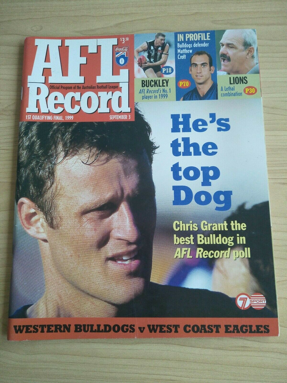 1999 First Qualifying Final AFL Football Record Western Bulldogs v West Coast