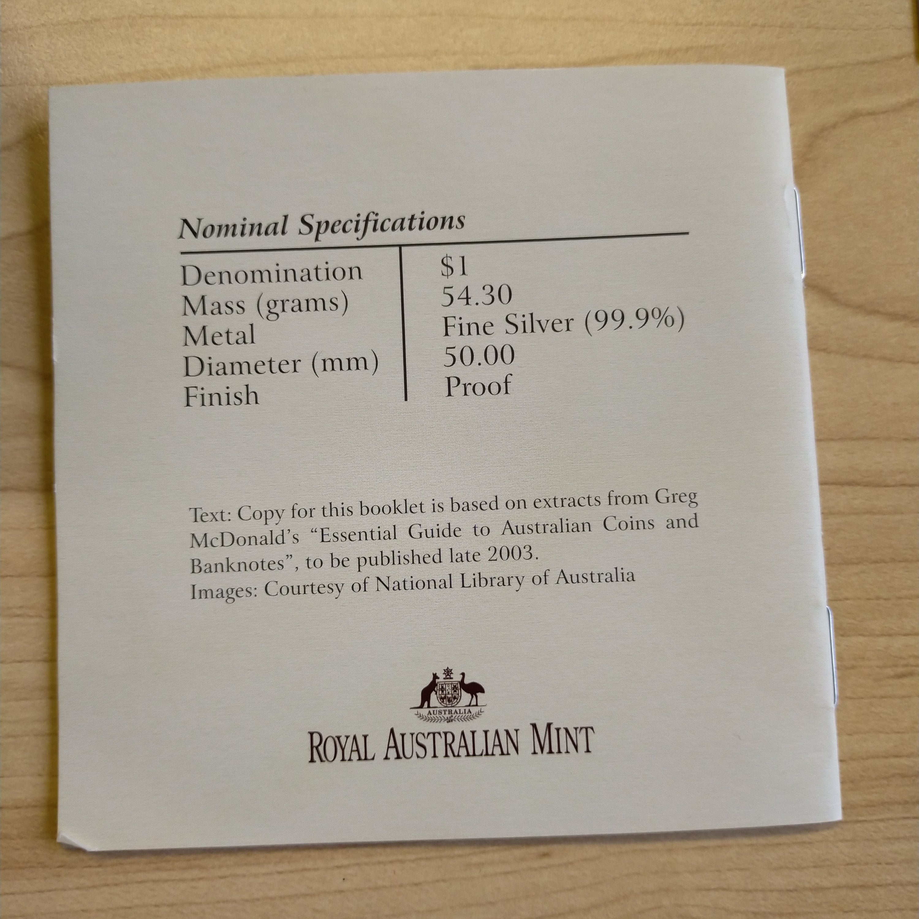 Australia 2003 Royal Australian Mint $1 Holey Dollar and Dump .999 Proof Silver Coin - Image 4