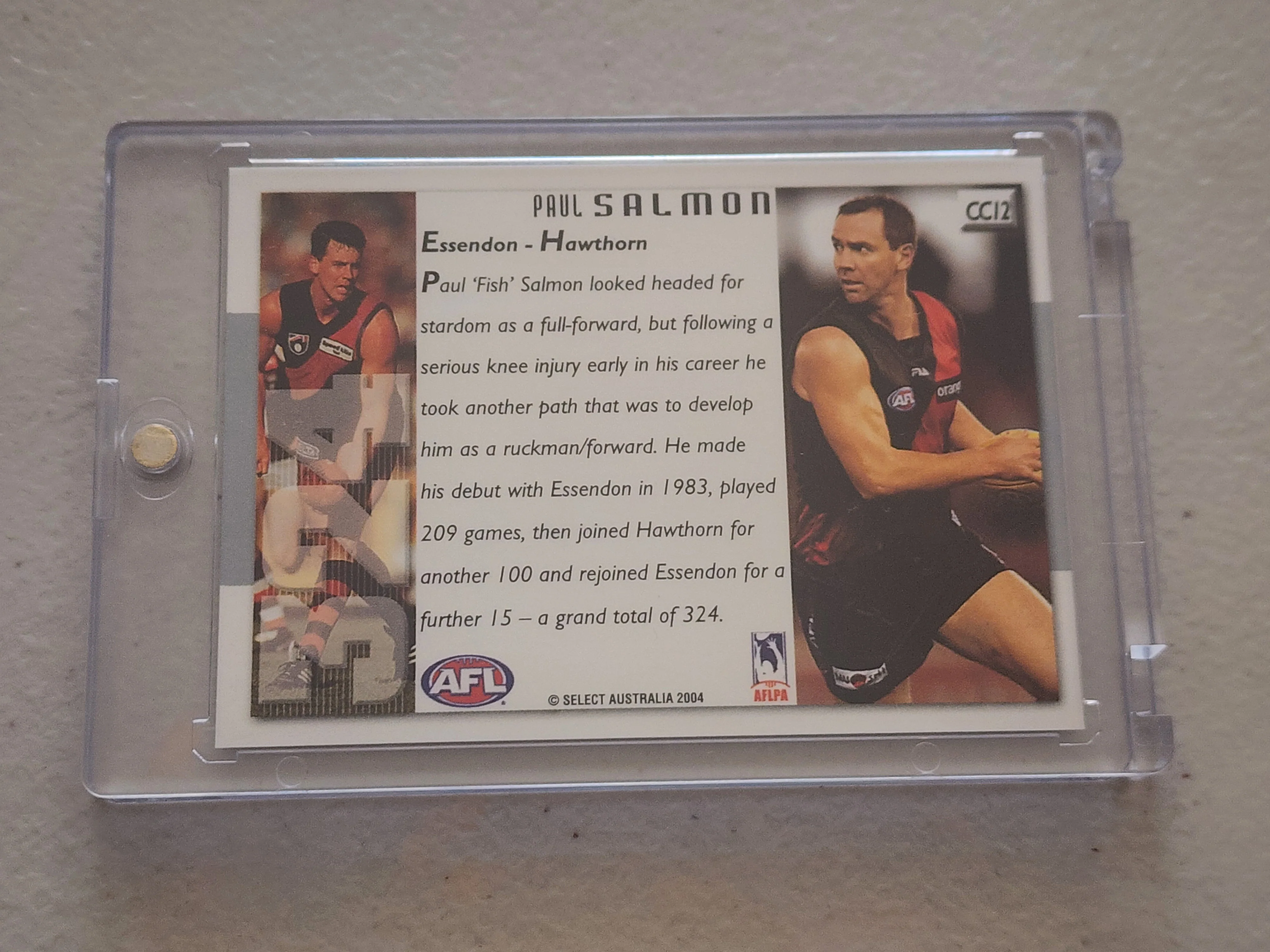2004 AFL Select Conquest Paul Salmon 324 games Essendon Hawthorn CC12 - Image 2