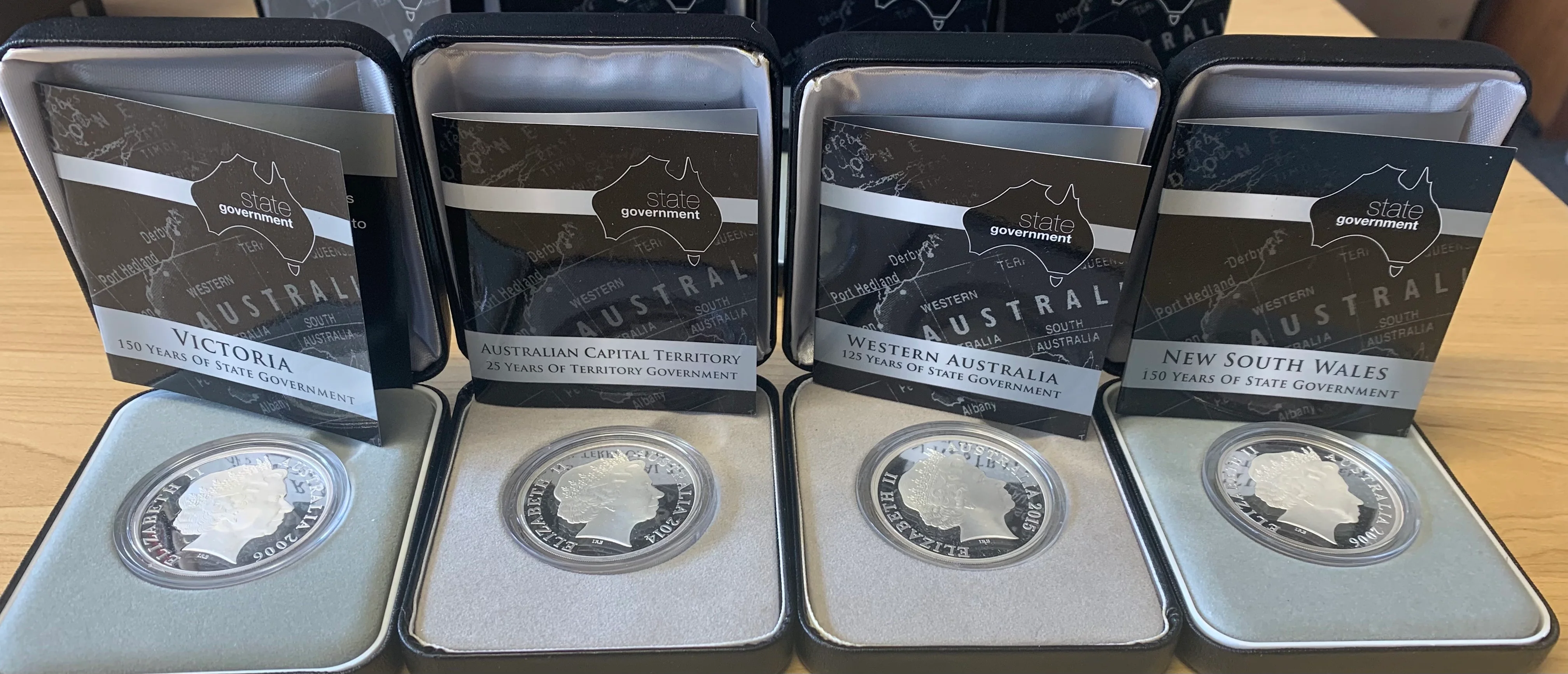 Australia 2006 - 2015 Royal Australian Mint Set of 8 $5 150 Years of State Government Silver Proof Coin - Image 4