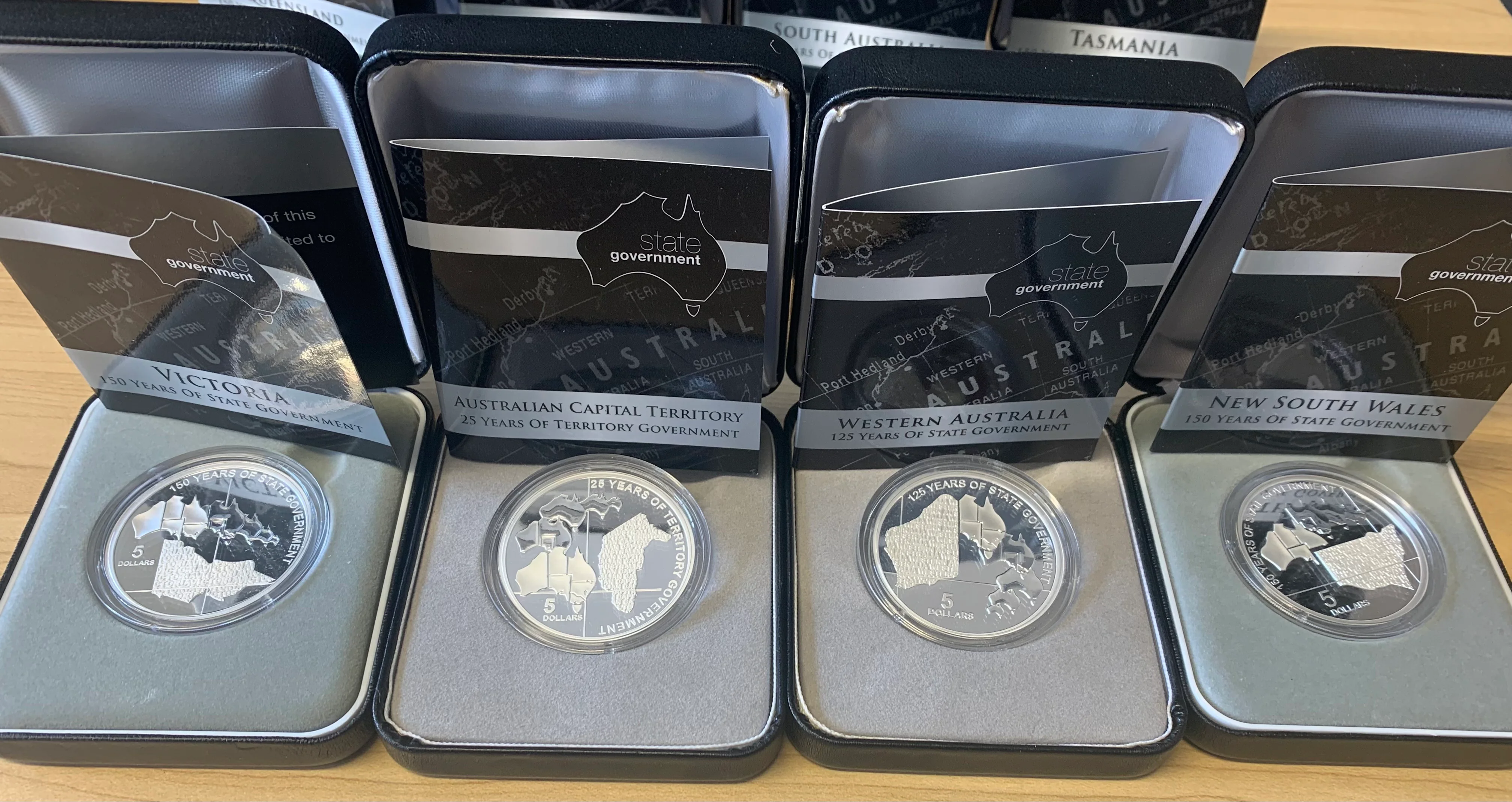 Australia 2006 - 2015 Royal Australian Mint Set of 8 $5 150 Years of State Government Silver Proof Coin - Image 5