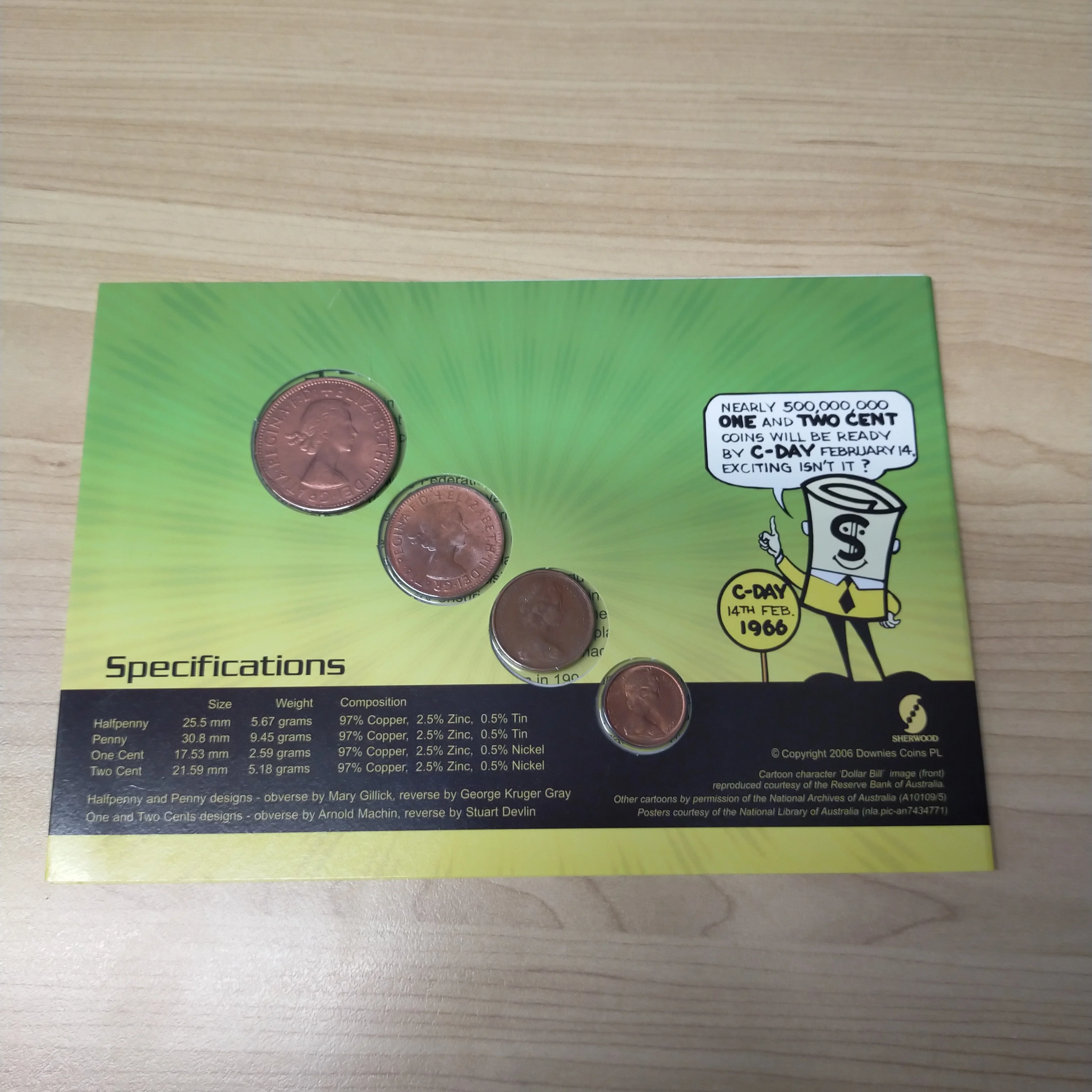 2006 Sherwood From Pence To Cents Copper Coin Changeover 4 Coin Set - Image 2