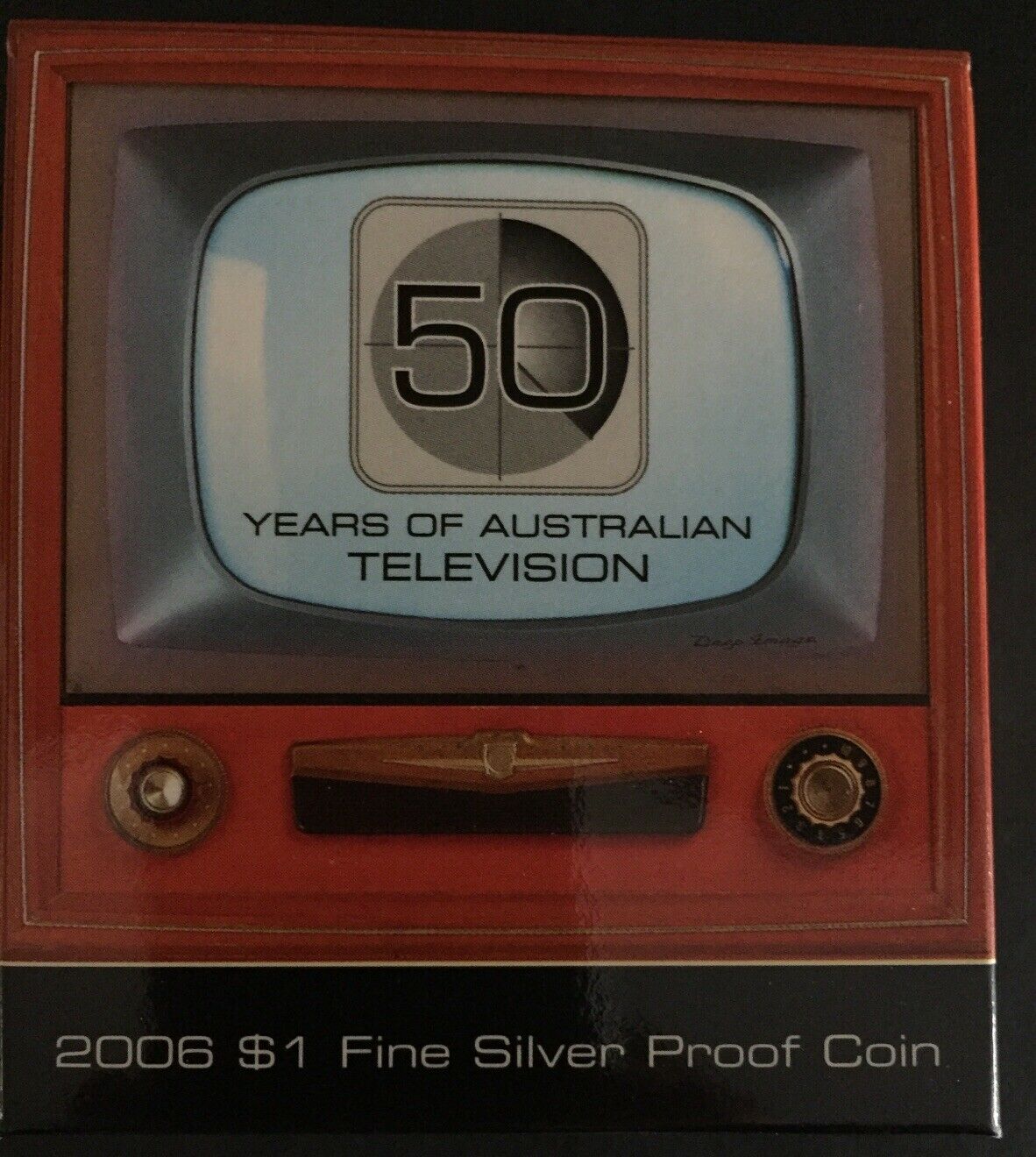 Australia 2006 Royal Australian Mint $1 Television Silver Proof Coin - Image 2