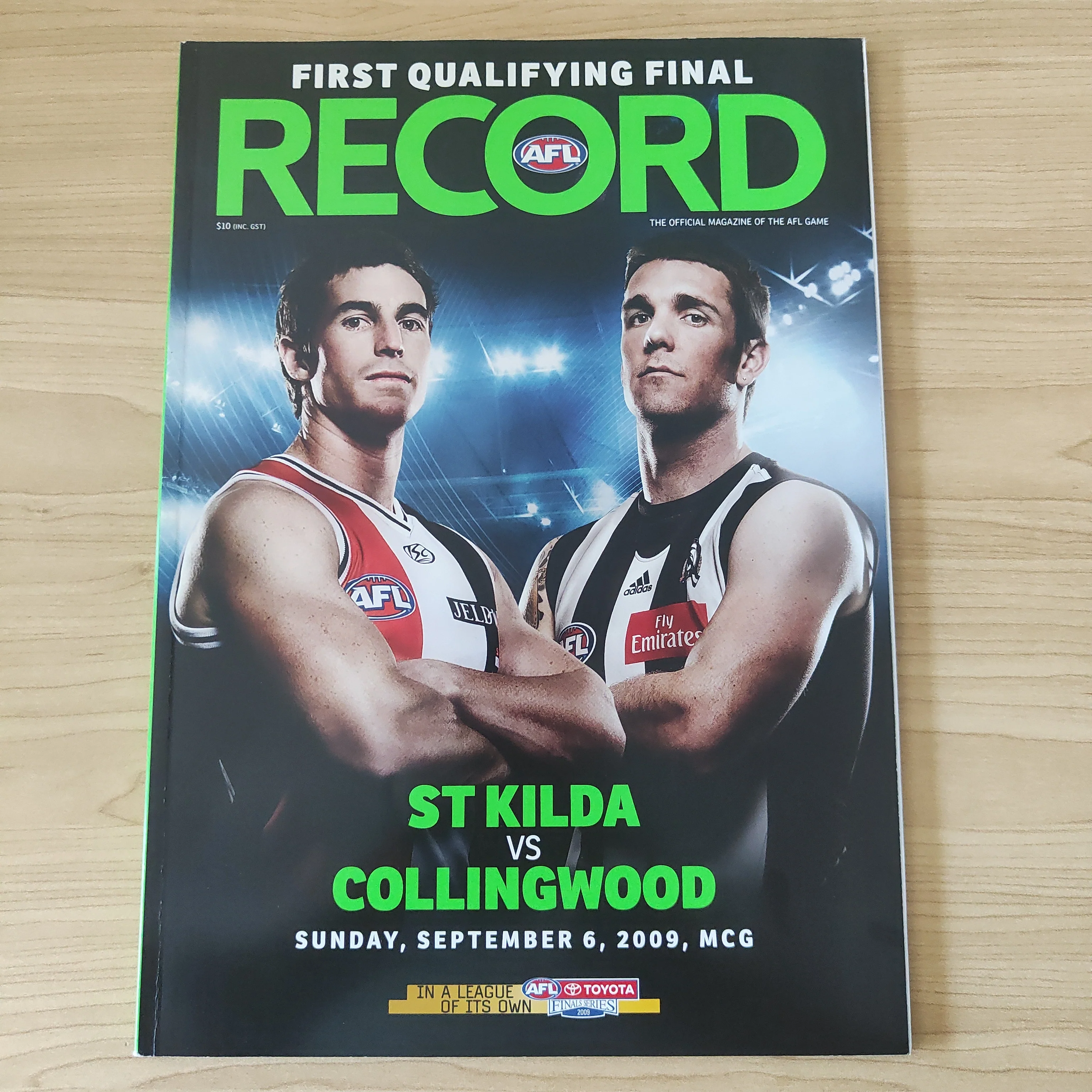 2009 Sept 6 1st Qualifying Final AFL Football Record St Kilda v Collingwood