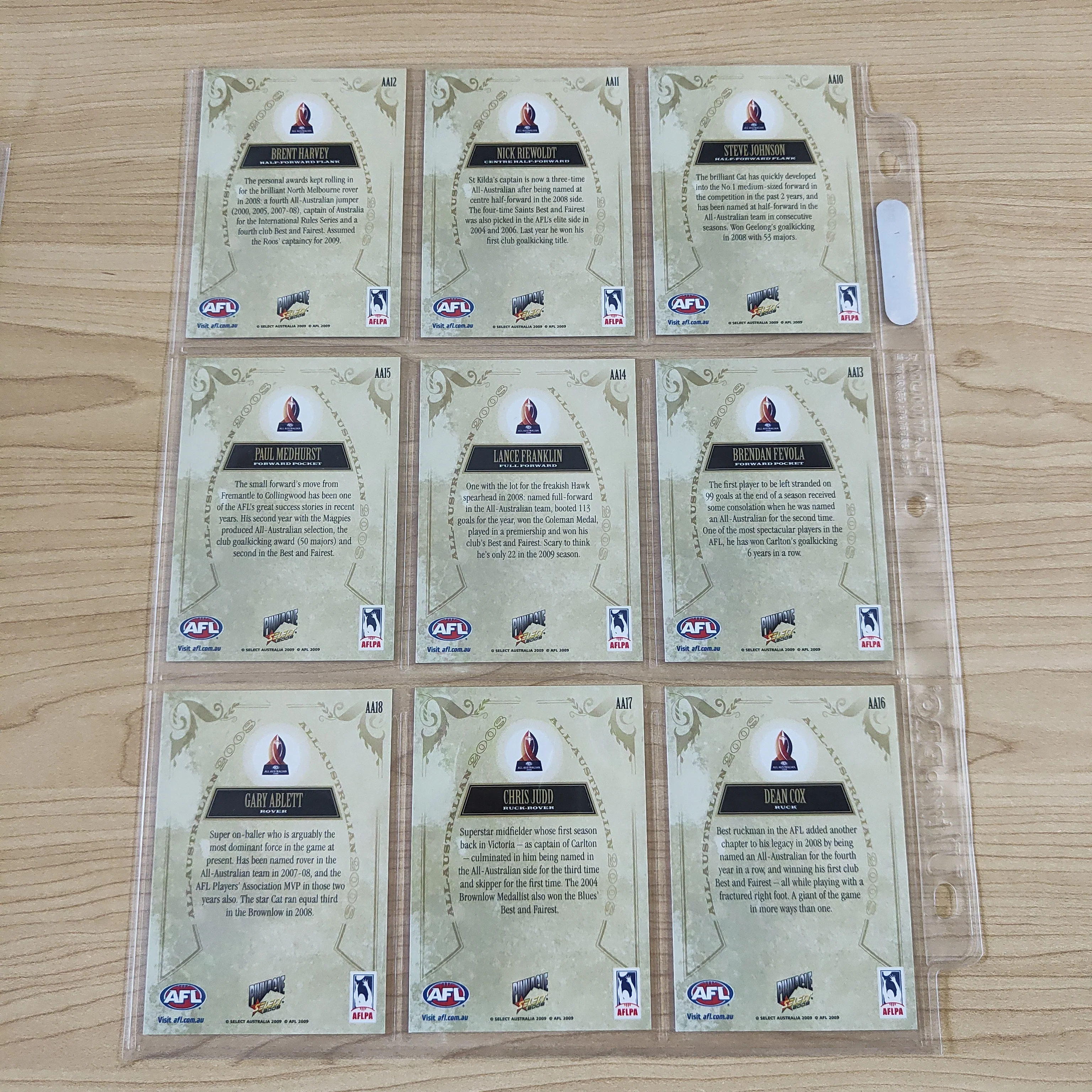 2009 Select Pinnacle All Australian Set of 22 Cards - Image 4