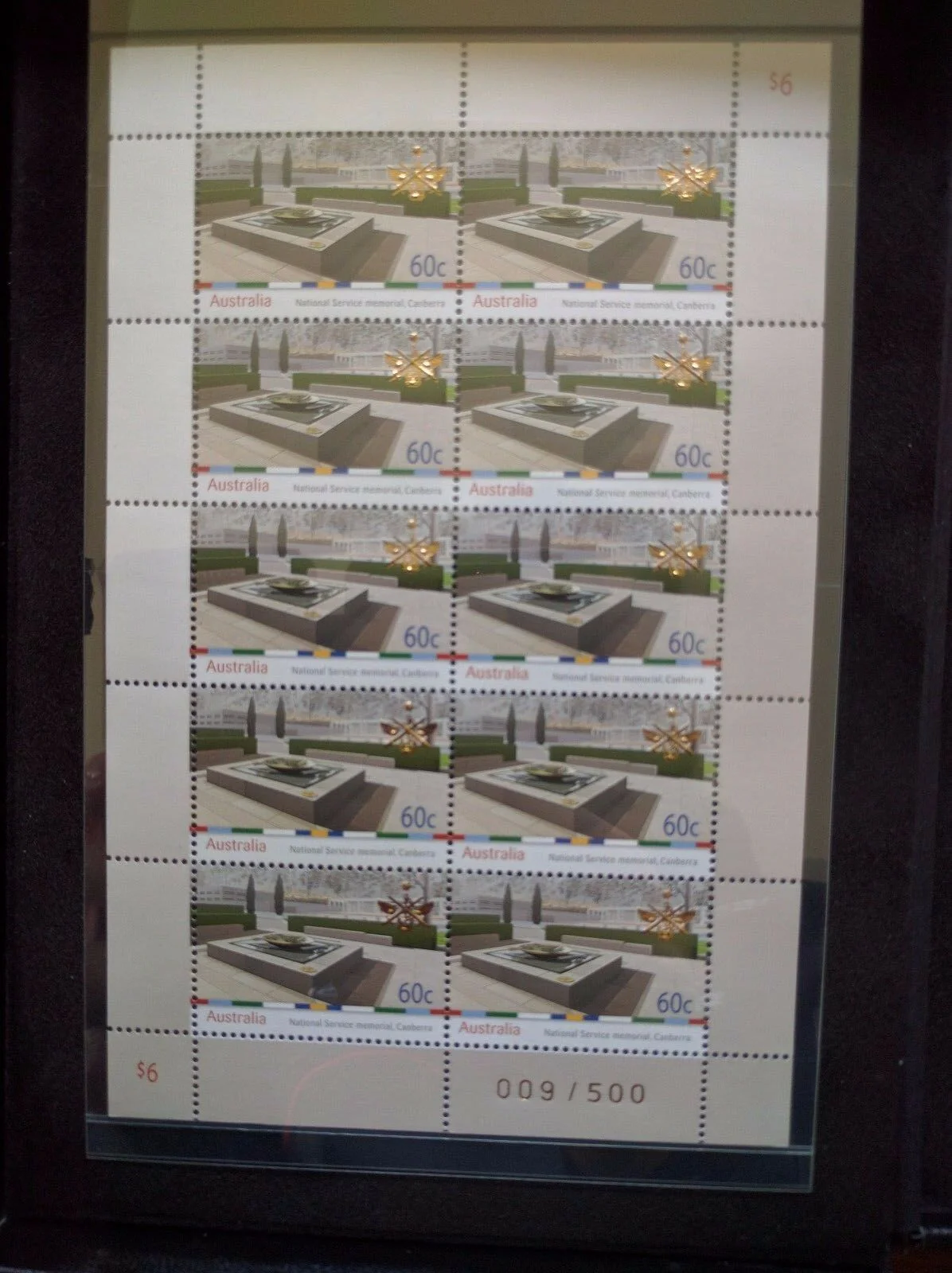 2010 National Service Memorial Special Minisheet and 50c Coin in boxed Limited Edition 009/500 - Image 2
