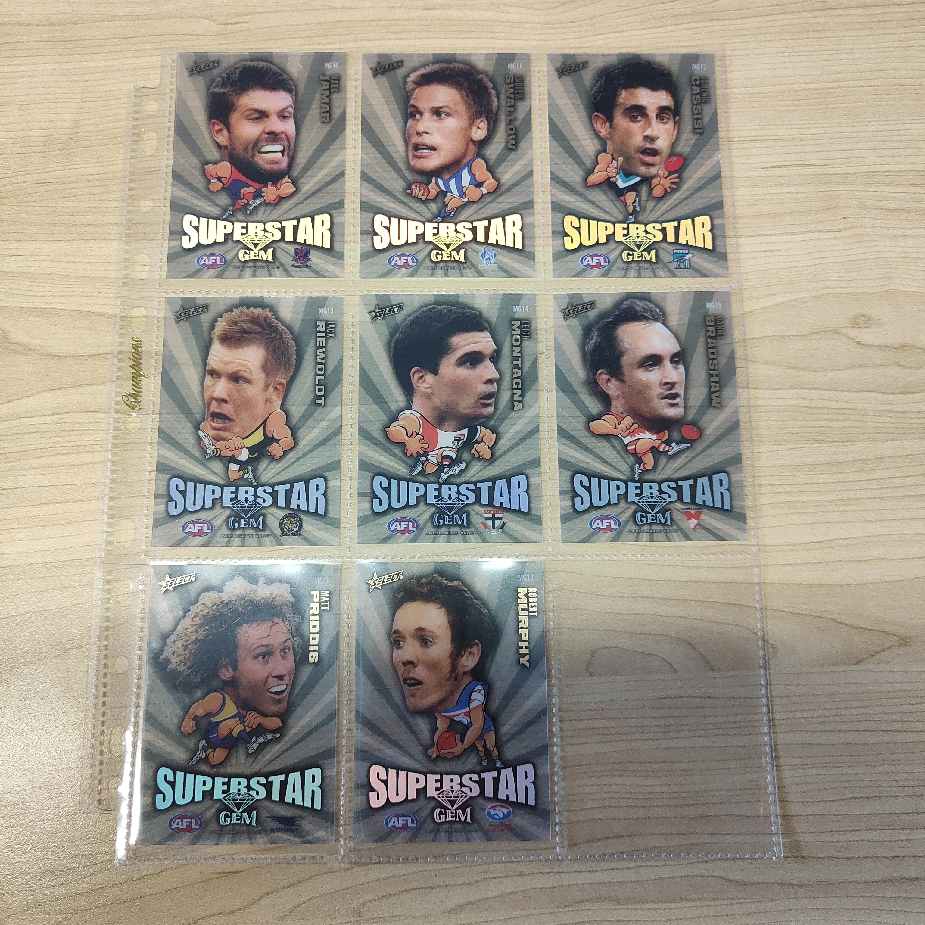 2011 Select Superstar Gem Acetate Complete Set of 17 Cards - Image 2