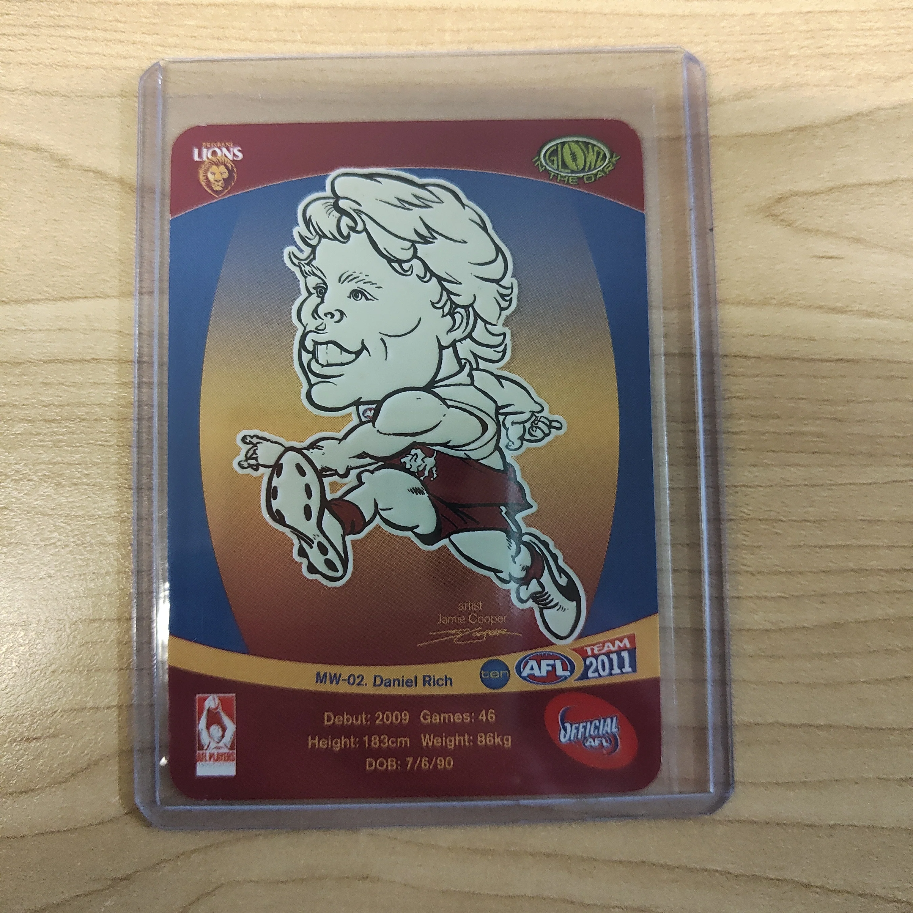 2011 Teamcoach Magic Wildcard Printing Error Card Daniel Rich Brisbane - Image 2