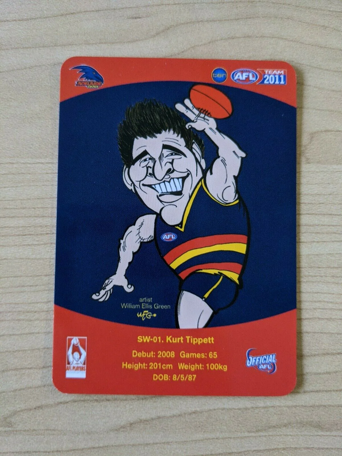 2011 Teamcoach Sample Star Wildcard SW-01 Kurt Tippet Adelaide - Image 2