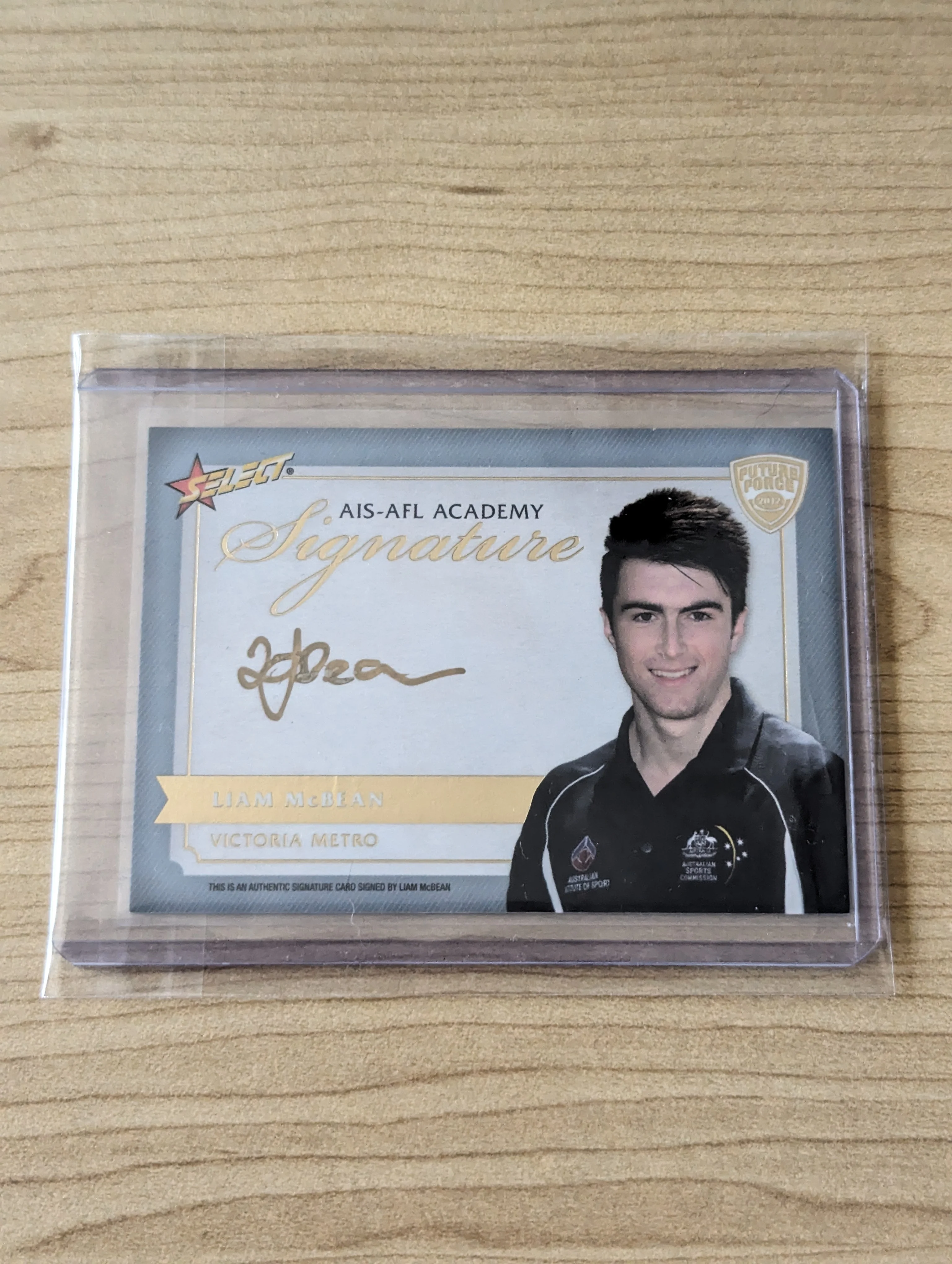 2012 AFL Select Future Force Gold Signature Liam McBean Richmond 25/30