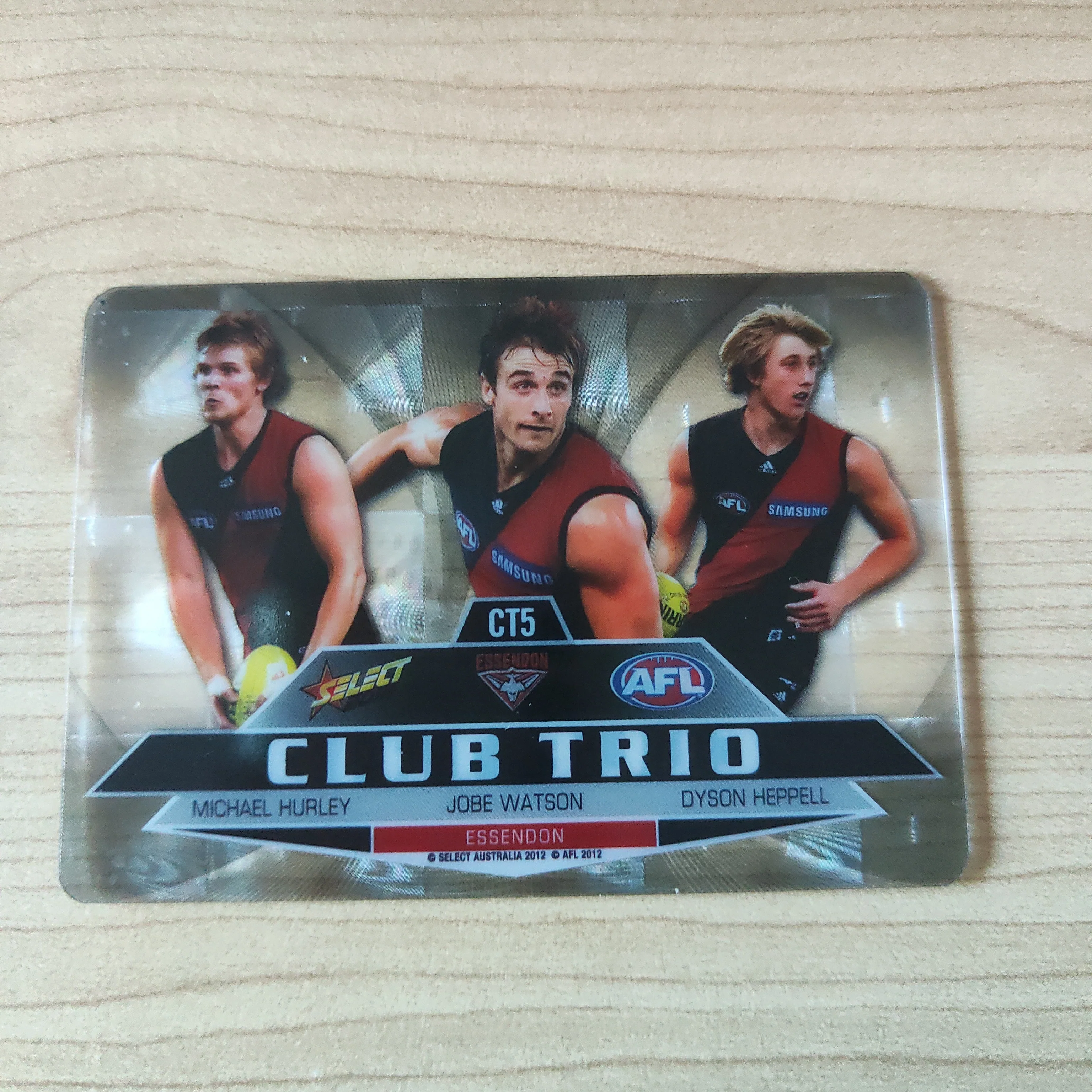 2012 Select Club Trio Essendon Heppell Watson Hurley Card - Image 2