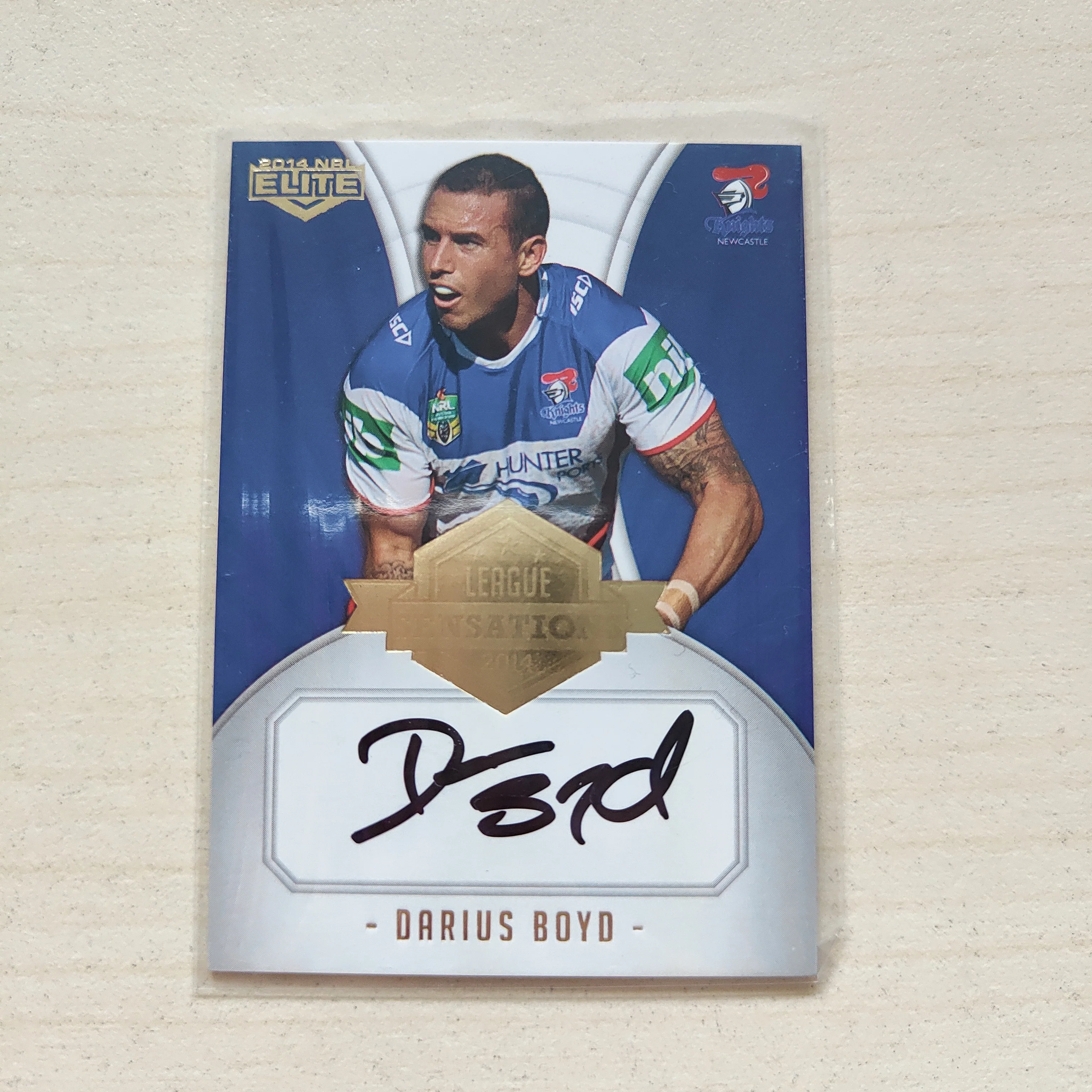 2014 NRL Elite League Sensations Signature Card Darius Boyd Knights