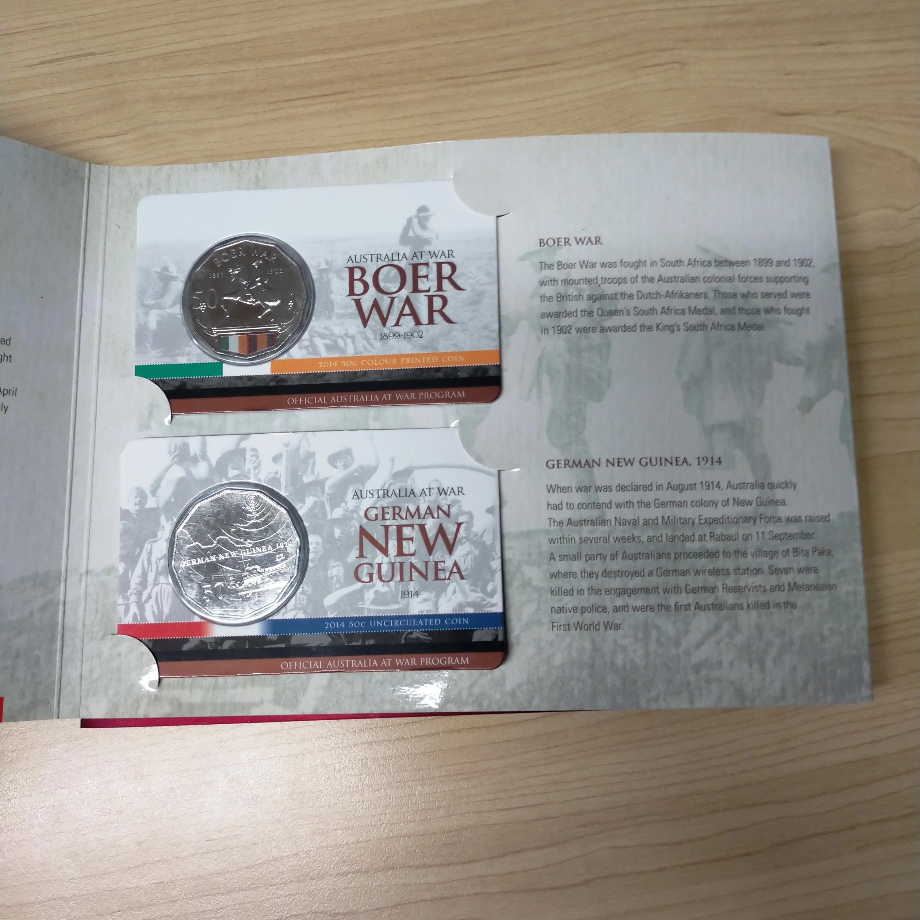 Australia 2014 - 2016 Royal Australian Mint 50c Fifty Cents Australians at War Set of 18 Coins in album as issued - Image 10