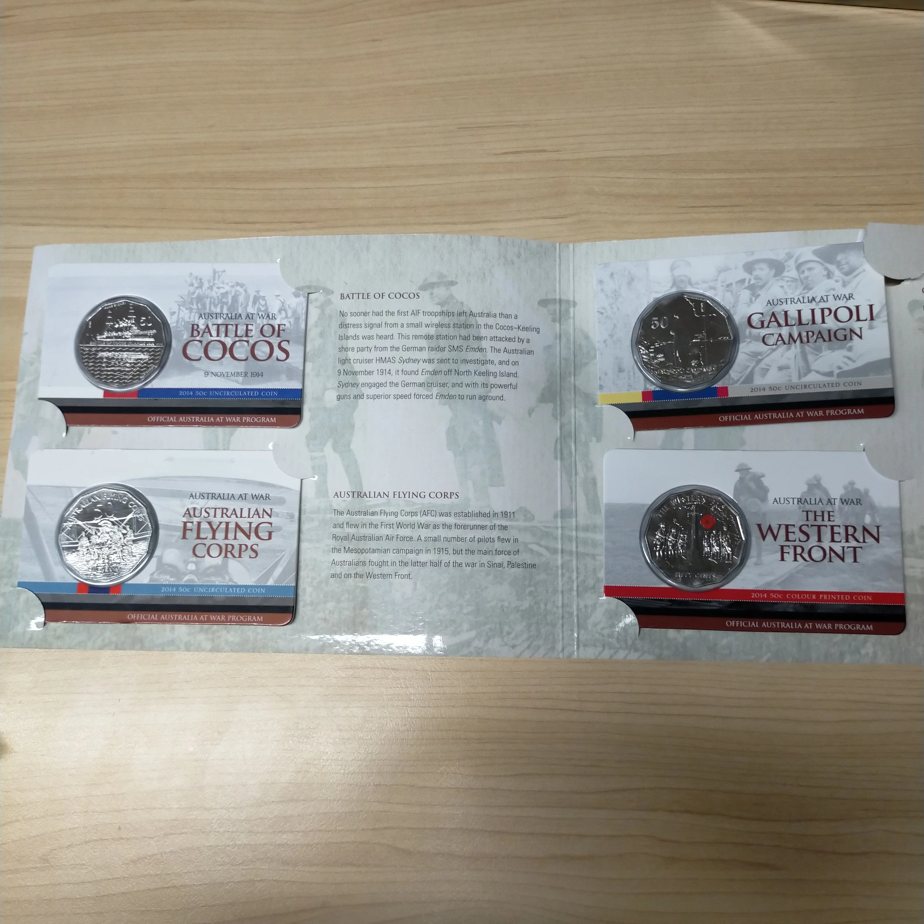 Australia 2014 - 2016 Royal Australian Mint 50c Fifty Cents Australians at War Set of 18 Coins in album as issued - Image 11