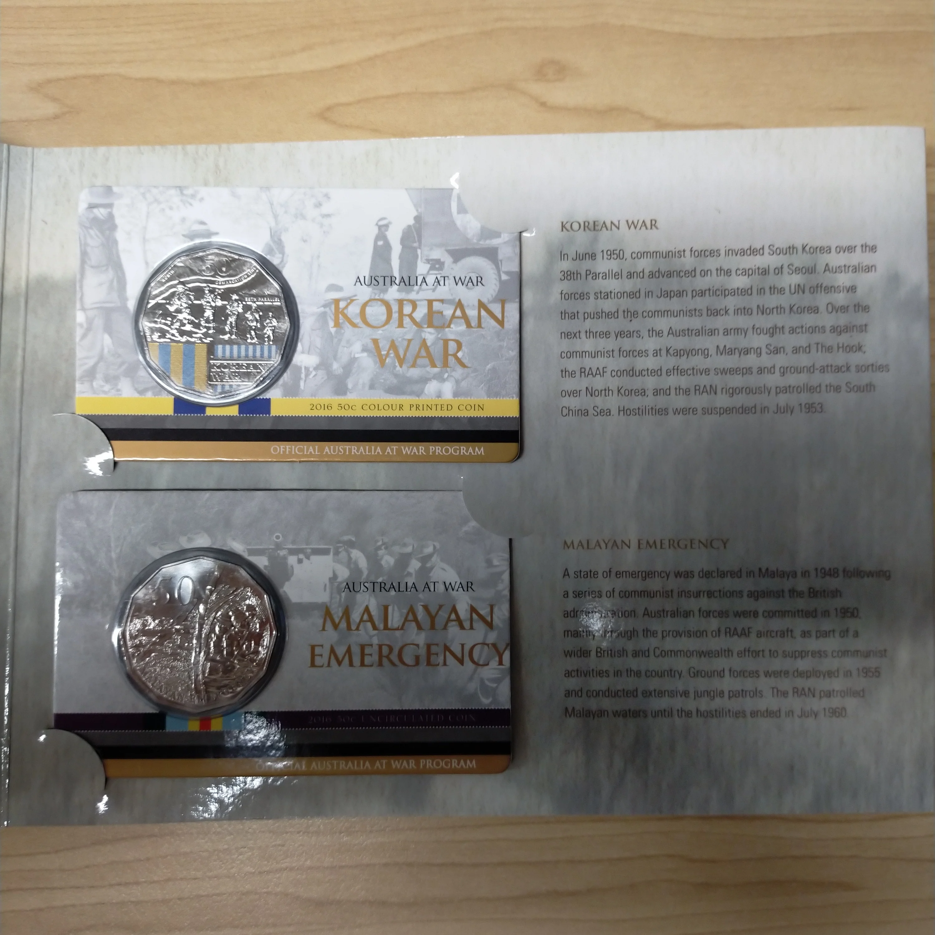 Australia 2014 - 2016 Royal Australian Mint 50c Fifty Cents Australians at War Set of 18 Coins in album as issued - Image 5