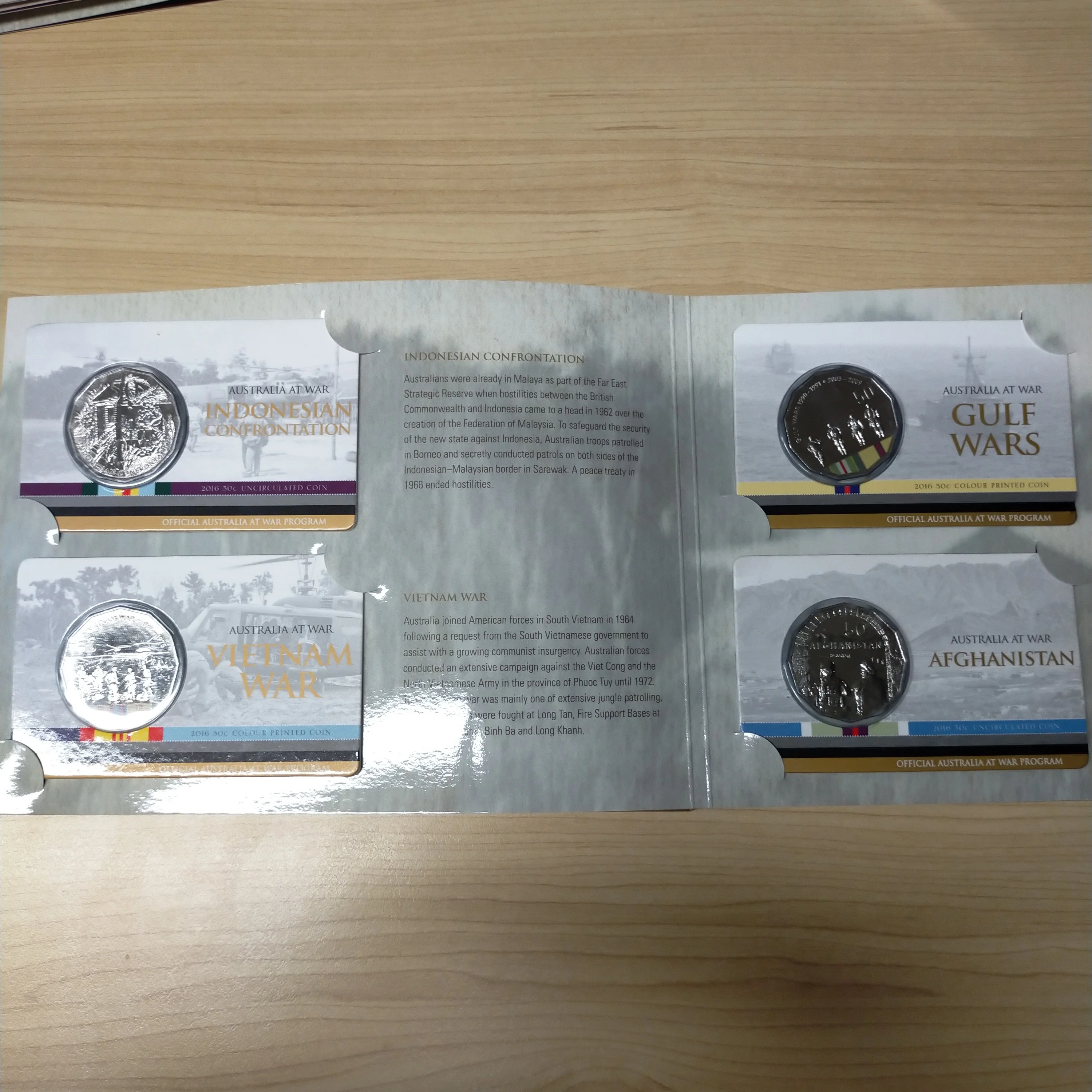 Australia 2014 - 2016 Royal Australian Mint 50c Fifty Cents Australians at War Set of 18 Coins in album as issued - Image 6