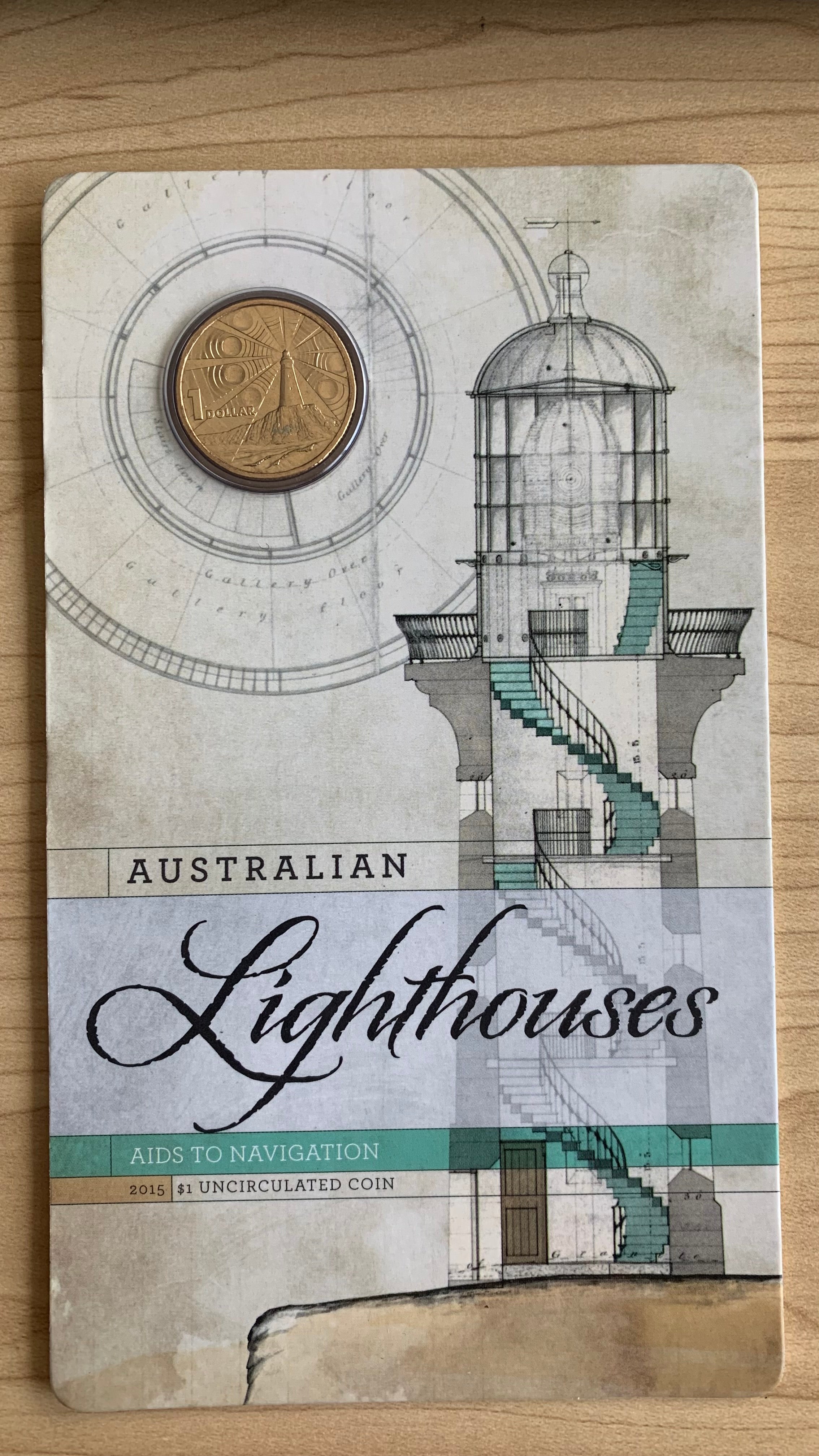 Australia 2015 Royal Australian Mint $1 Lighthouse Uncirculated Carded Coin - Image 2