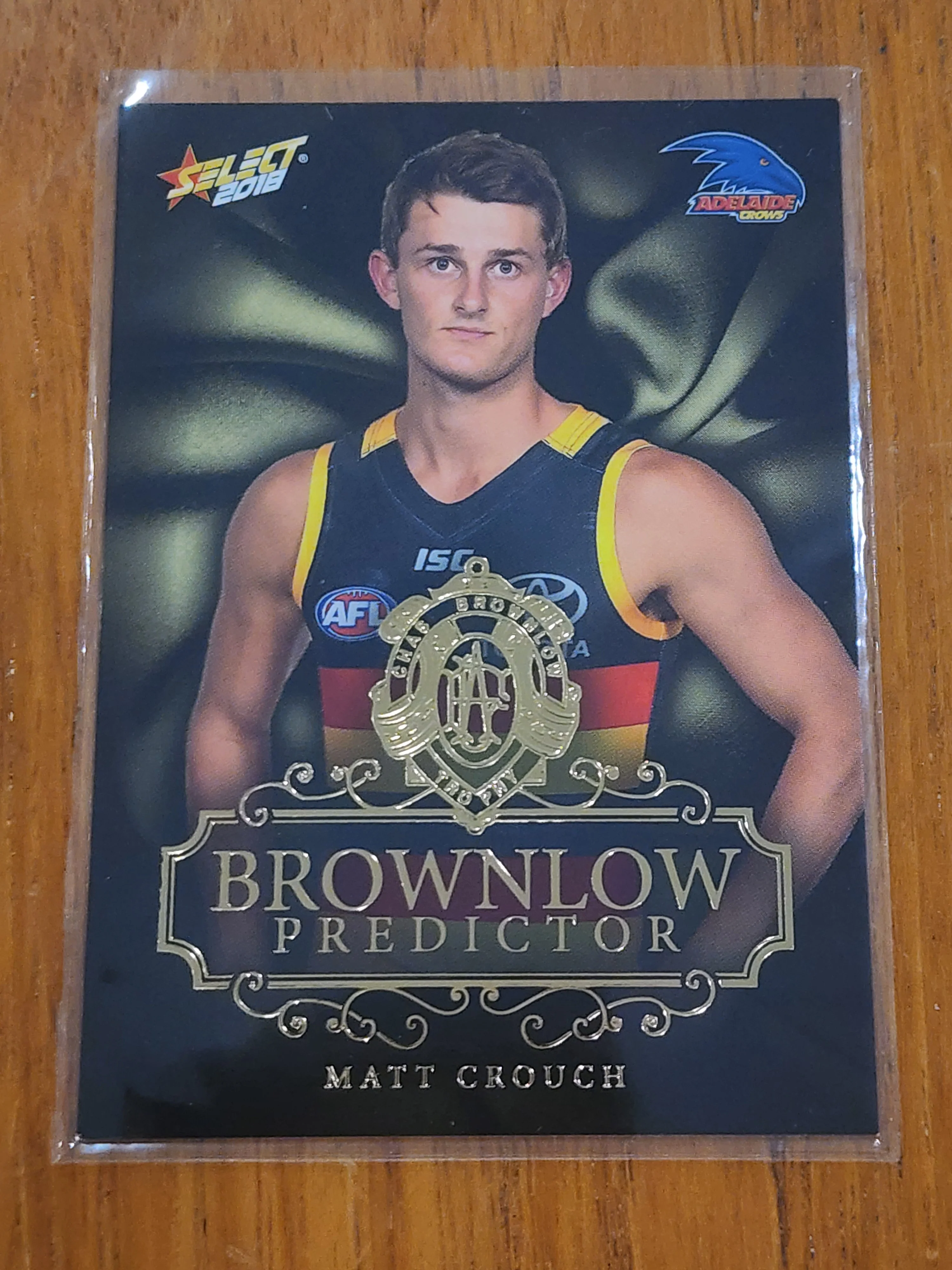 2018 AFL Select Gold Brownlow Predictor Matt Crouch Adelaide LOW 001/250 BPG3