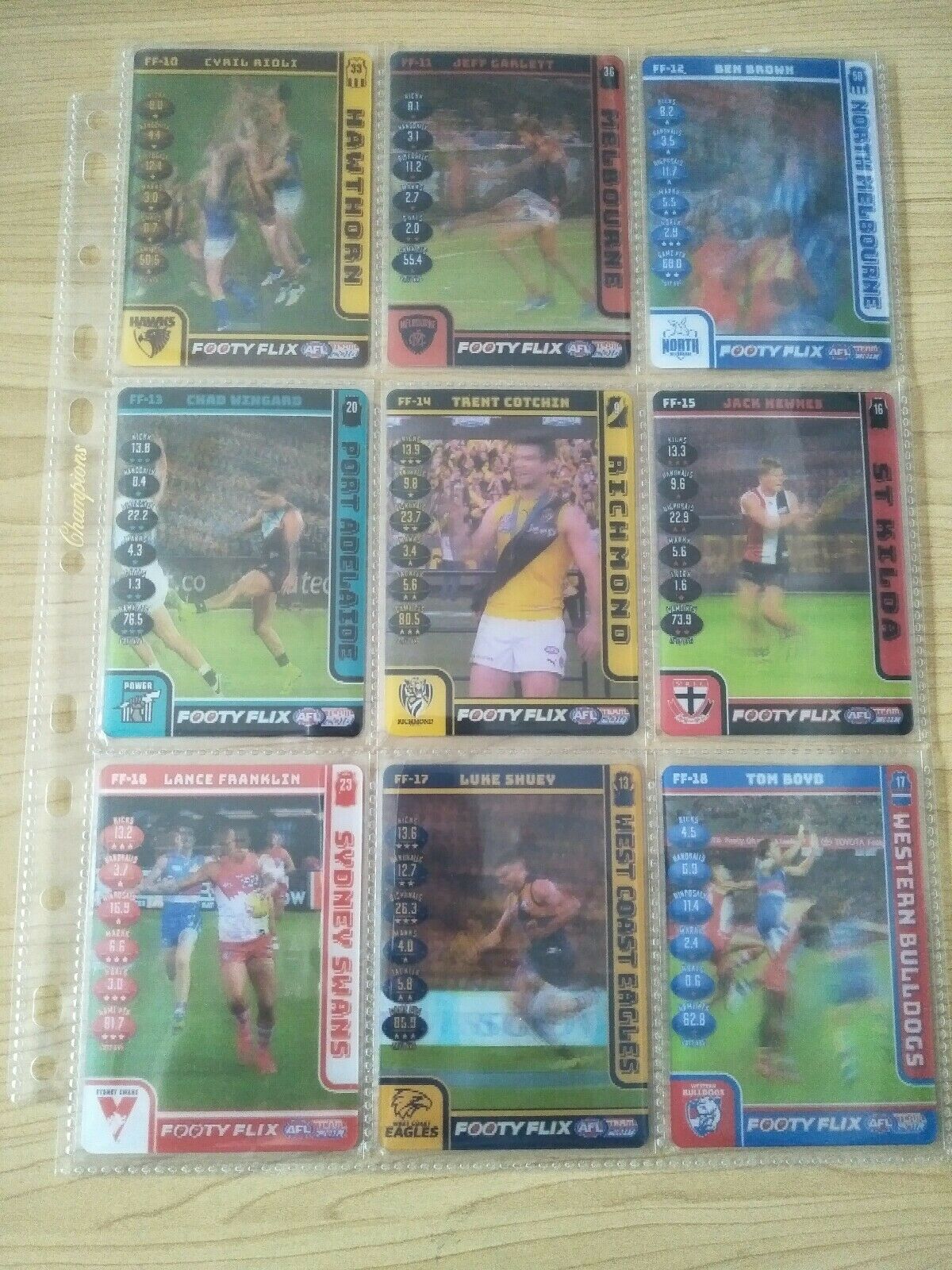 2018 AFL Teamcoach Footy Flix Complete Set Of 18 Cards - Image 3