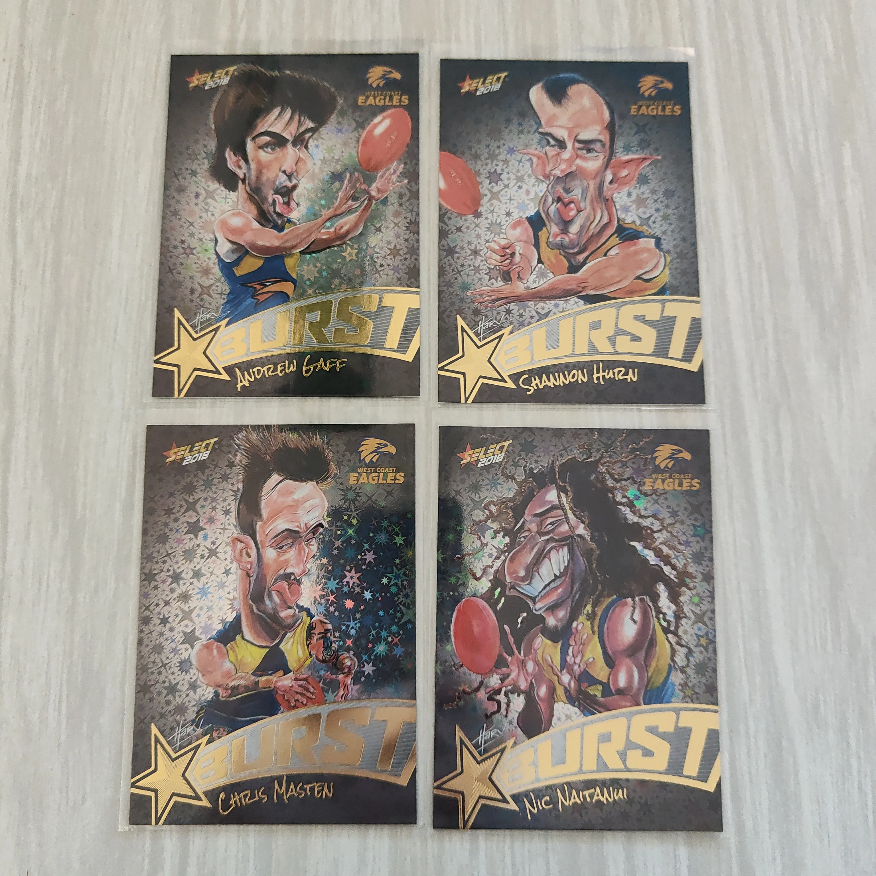 2018 Select Black Starburst West Coast Team Set of 4 Cards