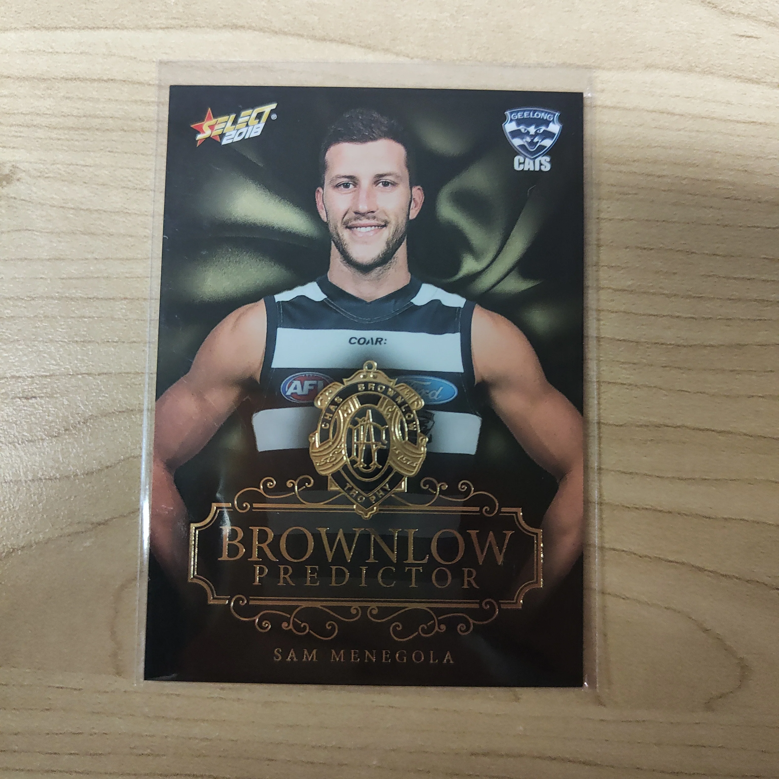 2018 Select Footy Stars Gold Brownlow Predictor Sam Menegola Geelong 066/250