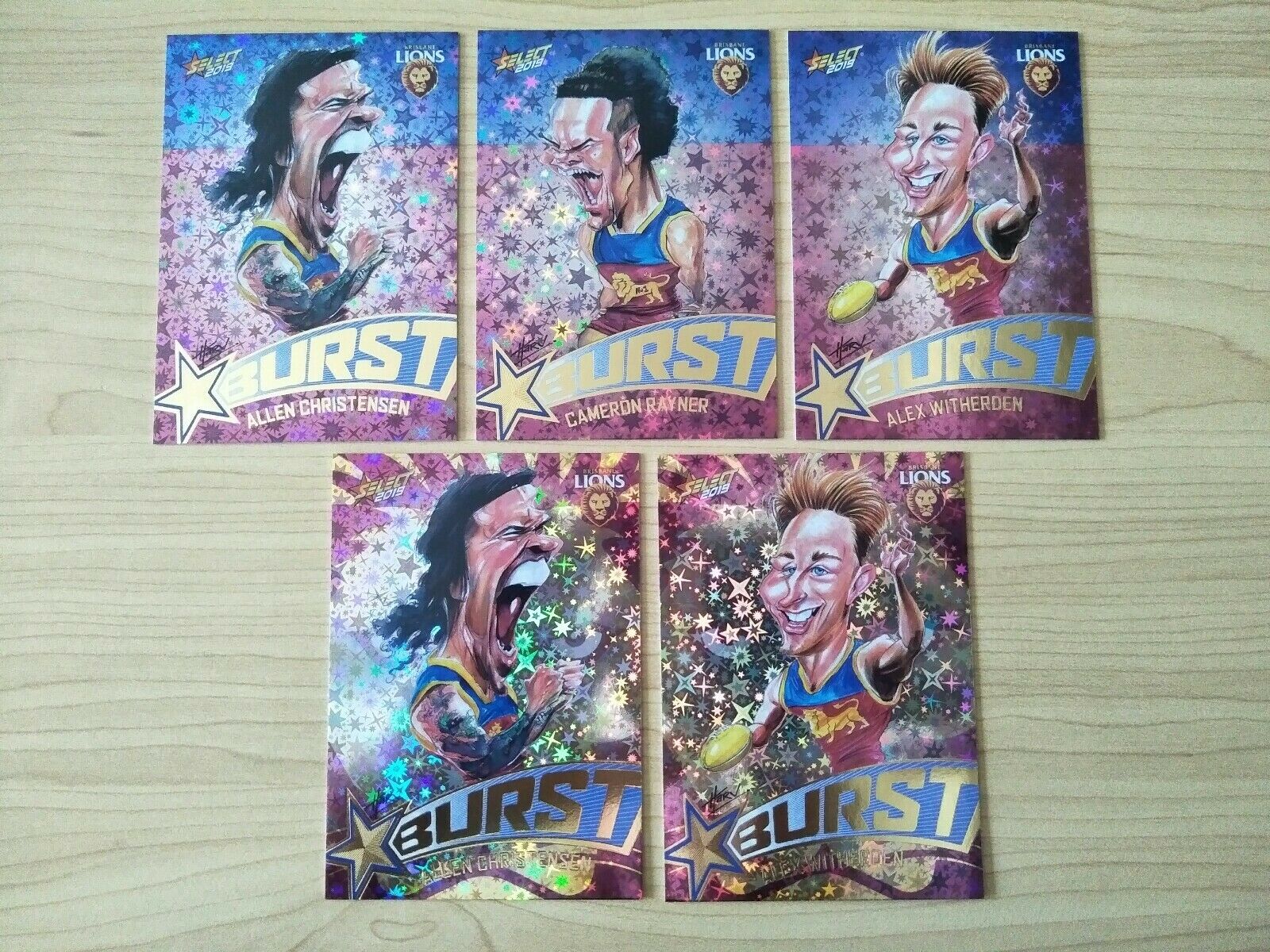 2019 AFL Select Footy Stars Brisbane Lions Inserts x14 - Image 2