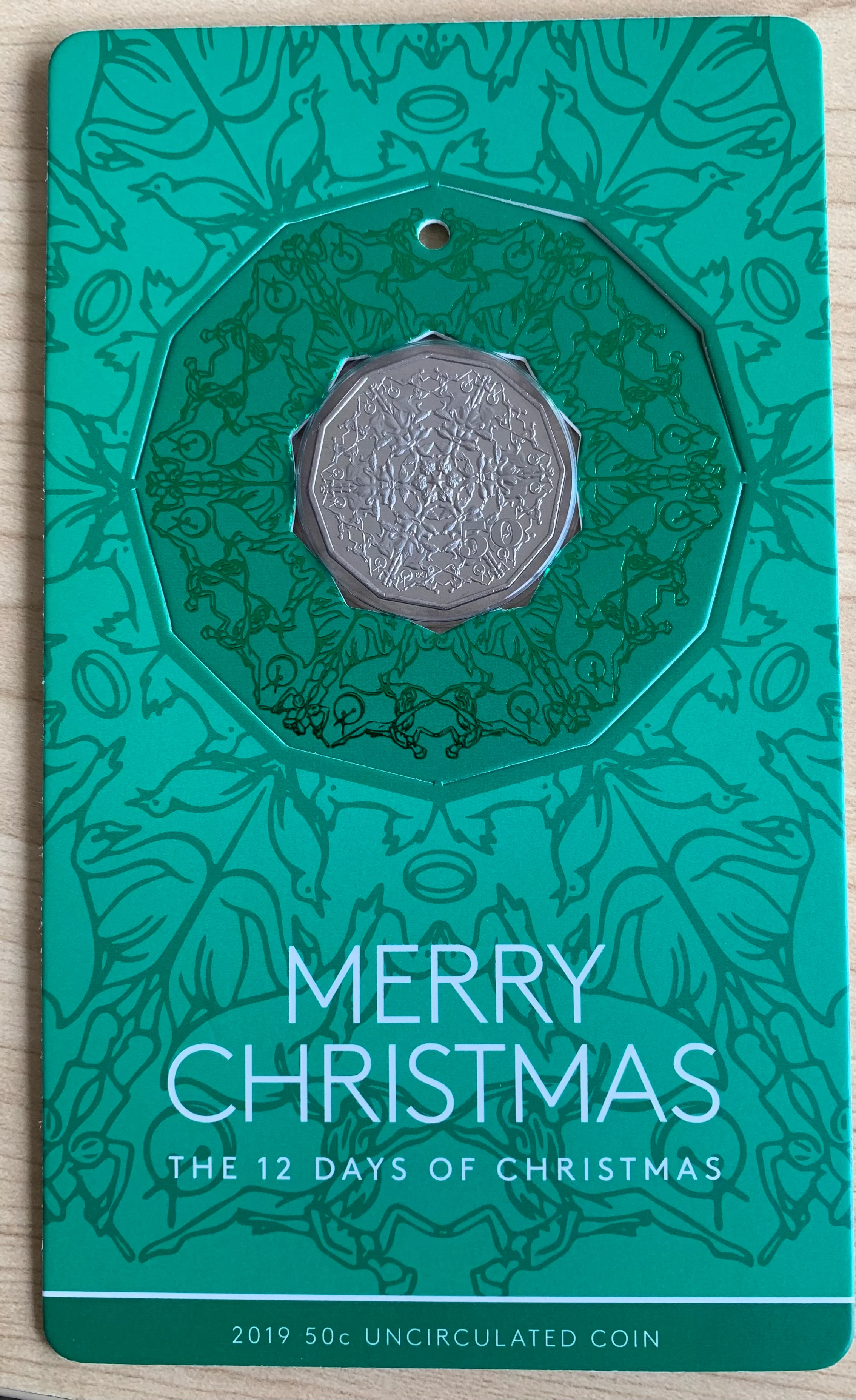 Australia 2019 RAM 50c Fifty Cents Merry Christmas Carded Uncirculated Coin