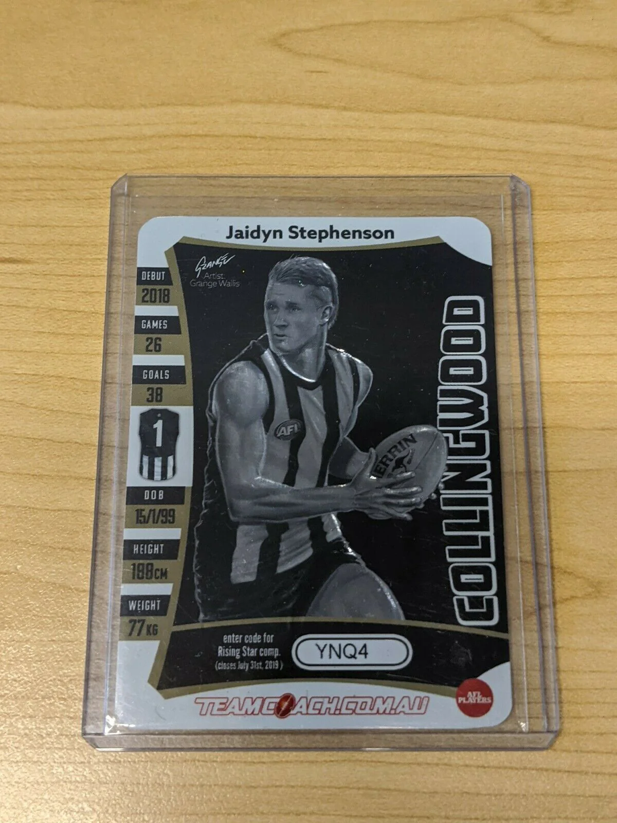 2019 Teamcoach Jaidyn Stephenson Trophy Star Wildcard Collingwood TSW-03 - Image 2