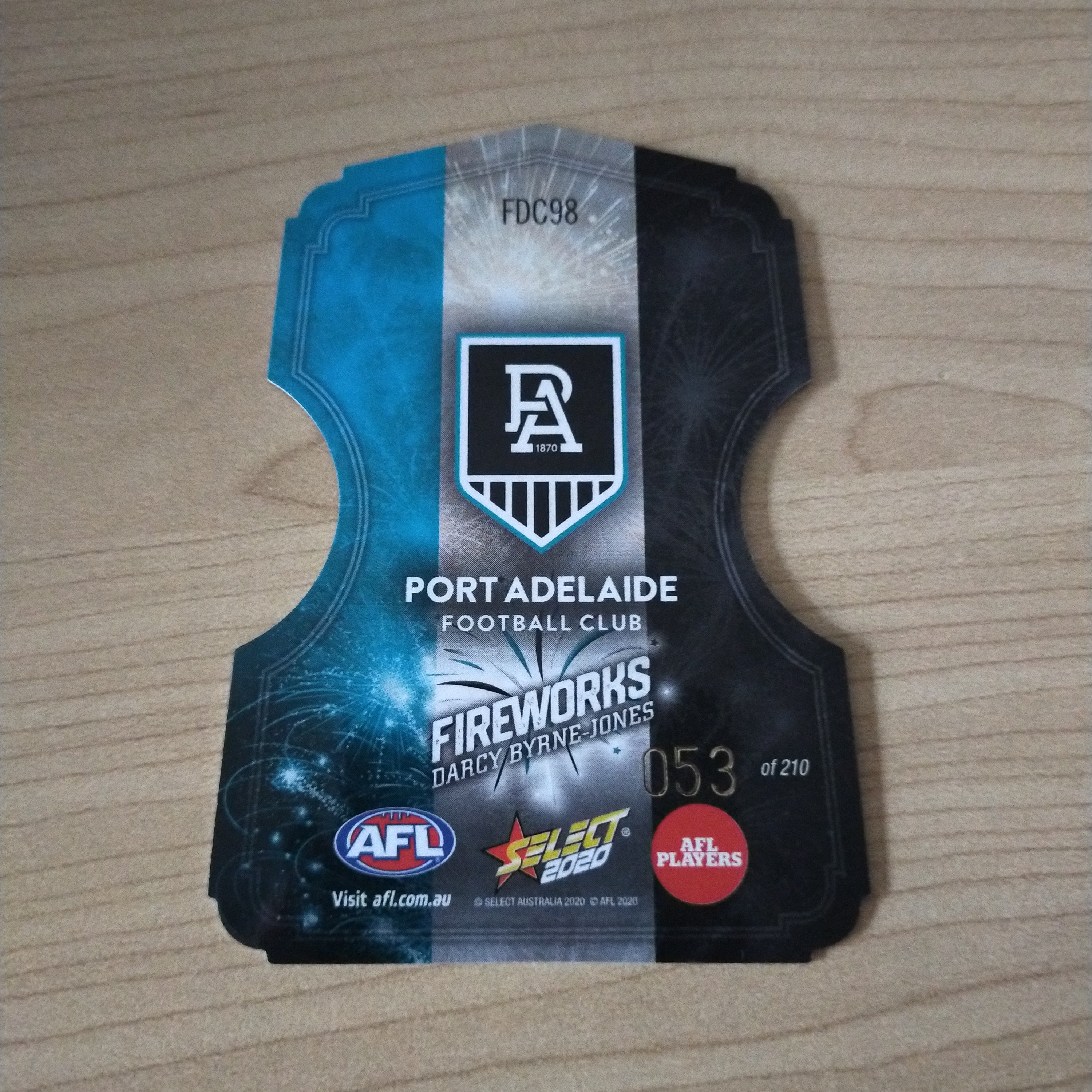 2020 Select Footy Stars Fireworks Darcy Byrne-Jones Port Adelaide No. 053/210 - Image 2