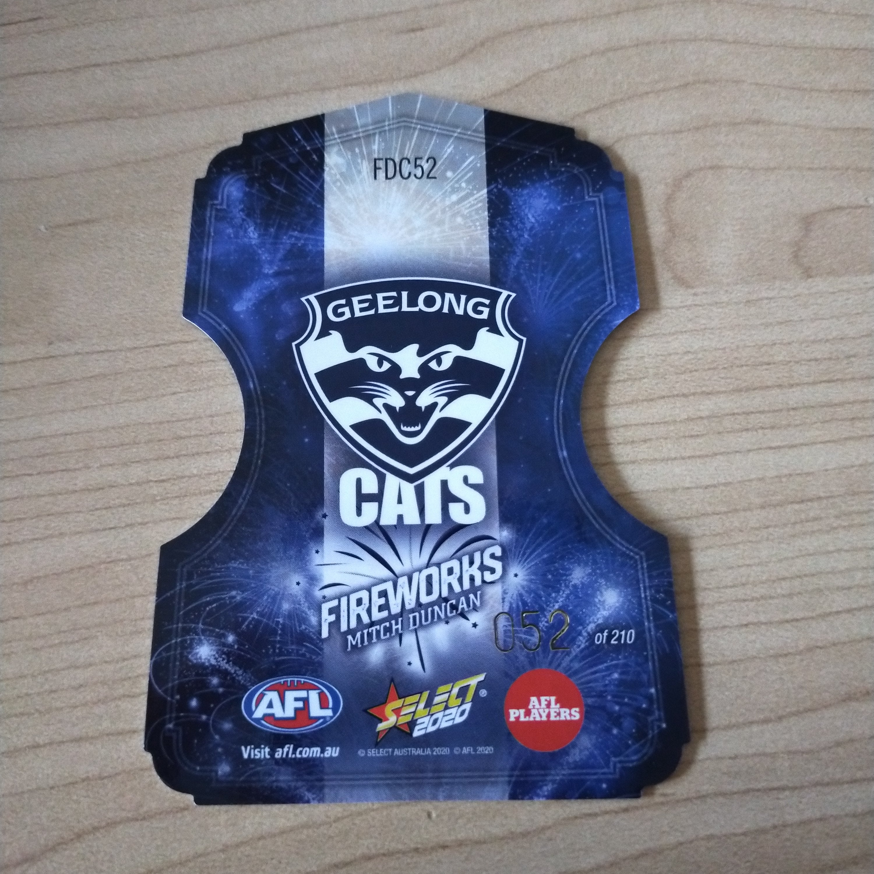 2020 Select Footy Stars Fireworks Mitch Duncan Geelong No. 052/210 - Image 2
