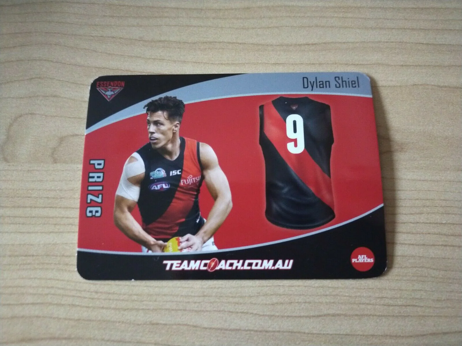 2020 Teamcoach Prize Football Card Dylan Shiel Essendon P-05b - Image 2