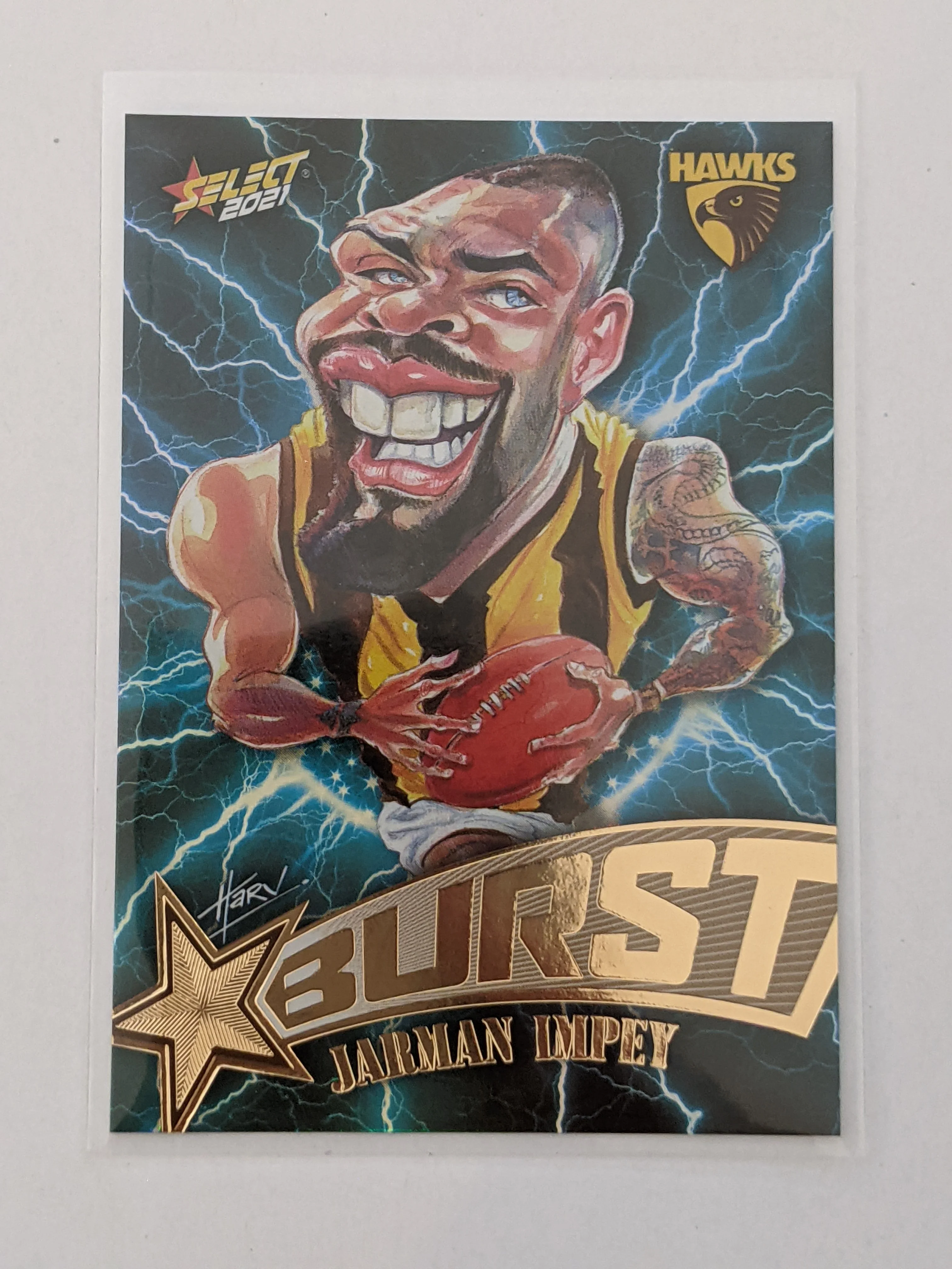2021 AFL Select Footy Stars Lightning Burst SBL38 Jarman Impey Hawthorn
