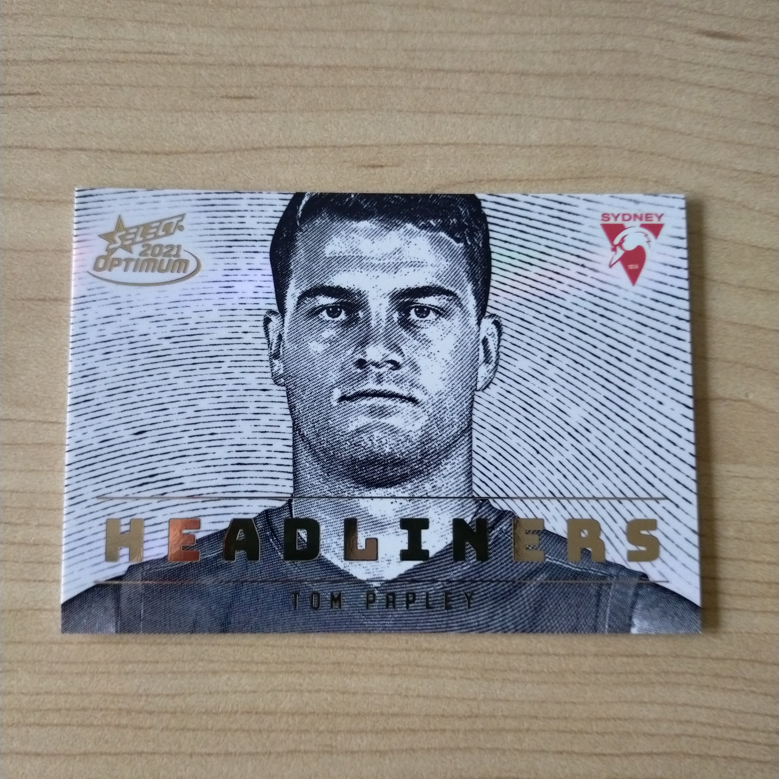 2021 AFL Select Optimum Headliners Tom Papley Sydney No.33/95