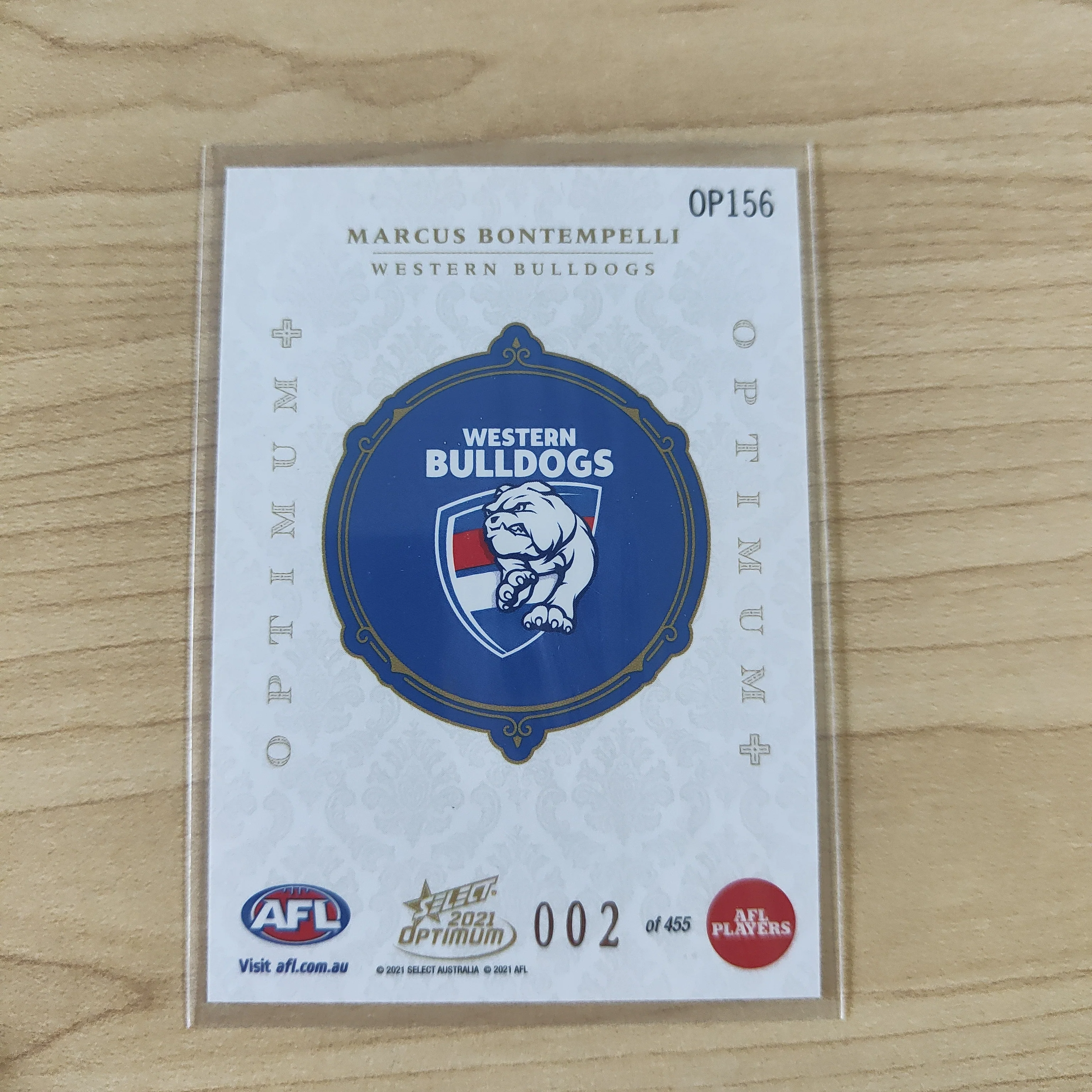2021 AFL Select Optimum Plus Marcus Bontempelli Western Bulldogs LOW NUMBER No.002/455 - Image 2