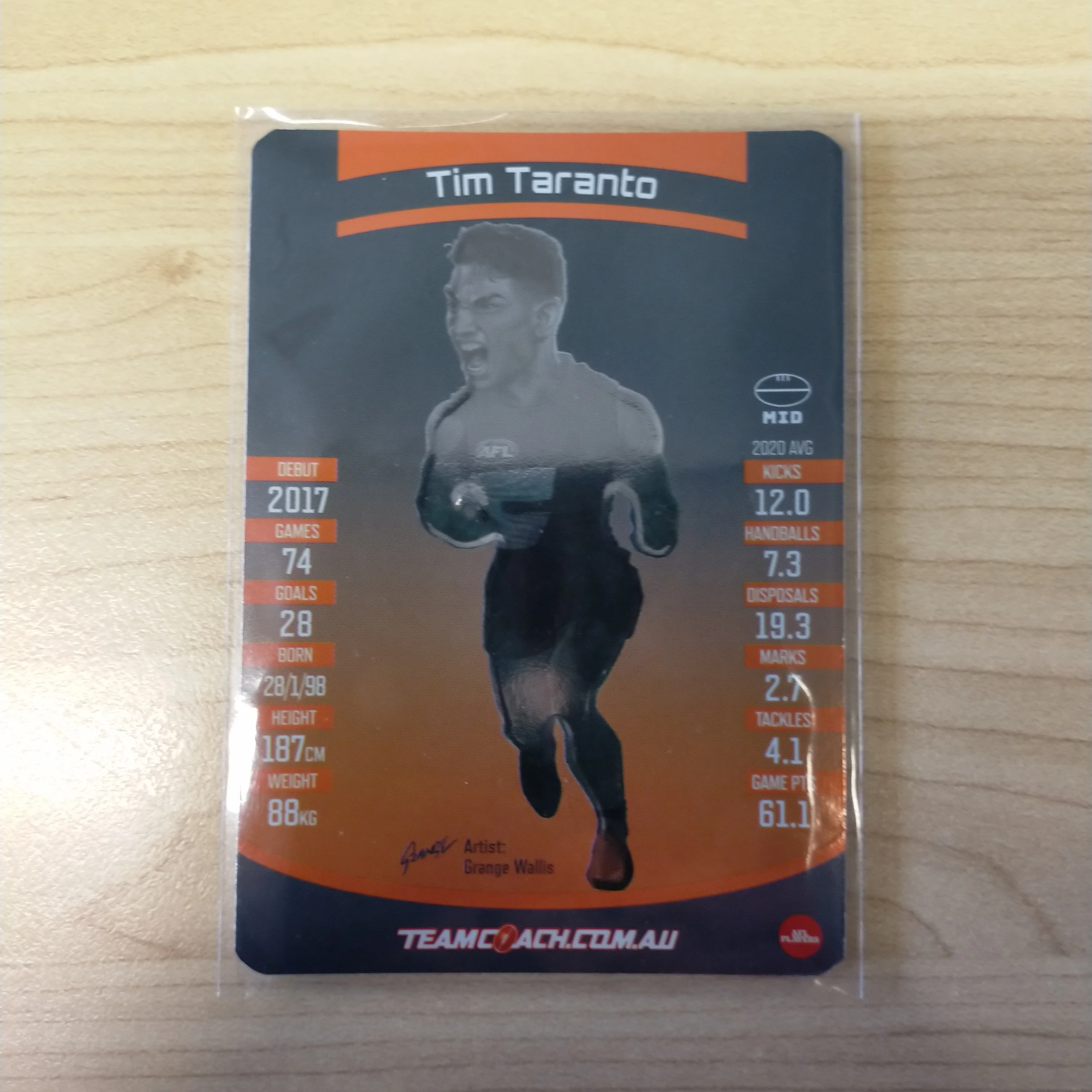 2021 AFL Teamcoach Star Wildcard Tim Taranto GWS Giants SW-09 - Image 2