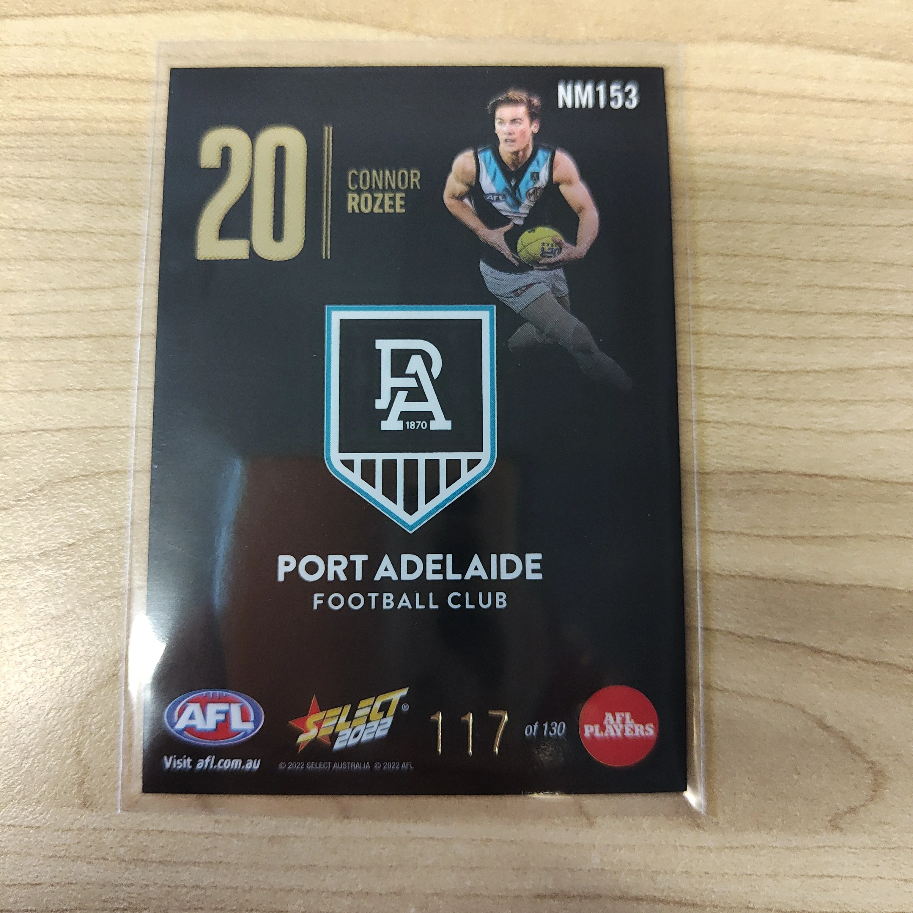 2022 AFL Footy Stars Numbers Midnight Connor Rozee Port Adelaide 117/130 - Image 2