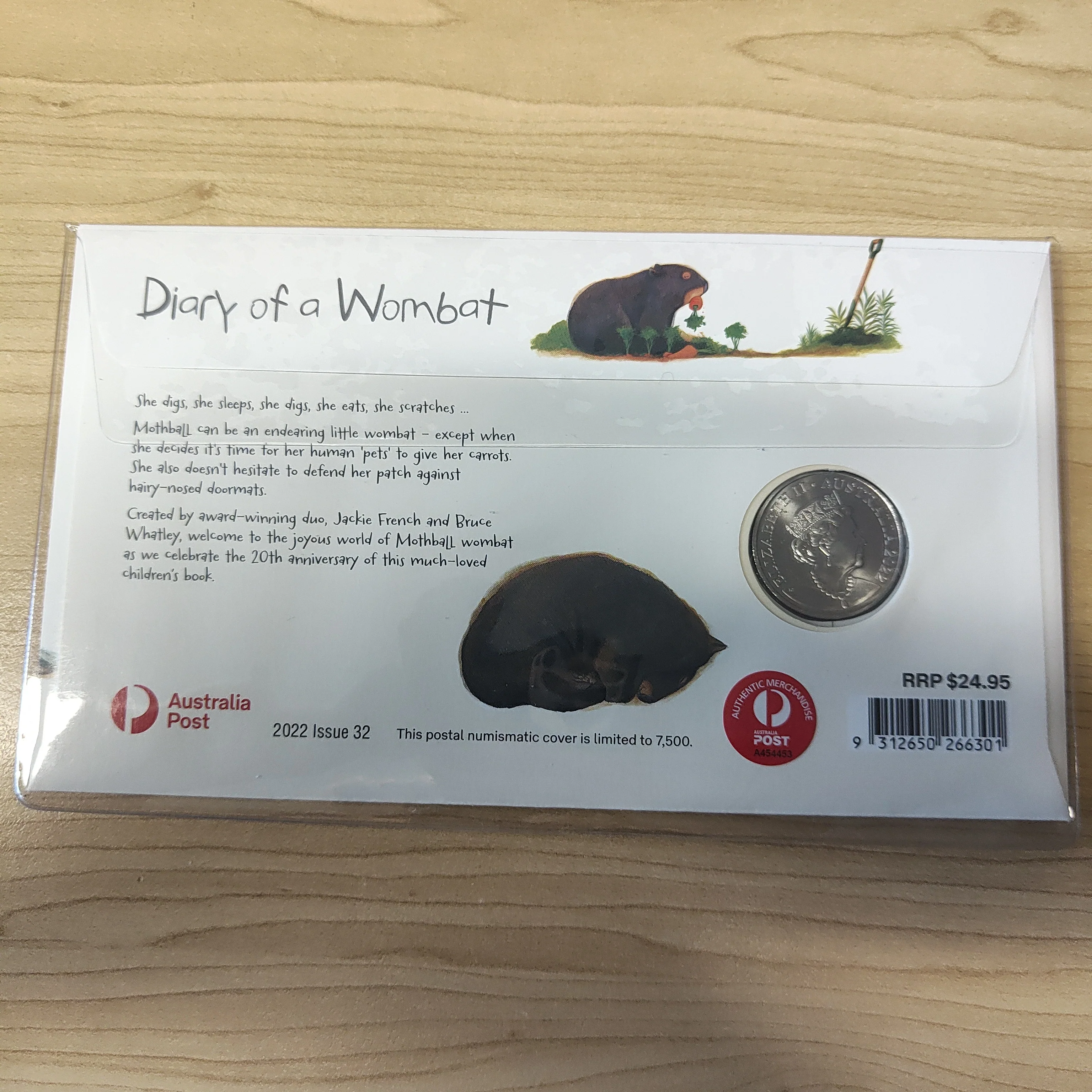 2022 Australia 20c Diary of a Wombat Coloured 20c PNC - Image 2
