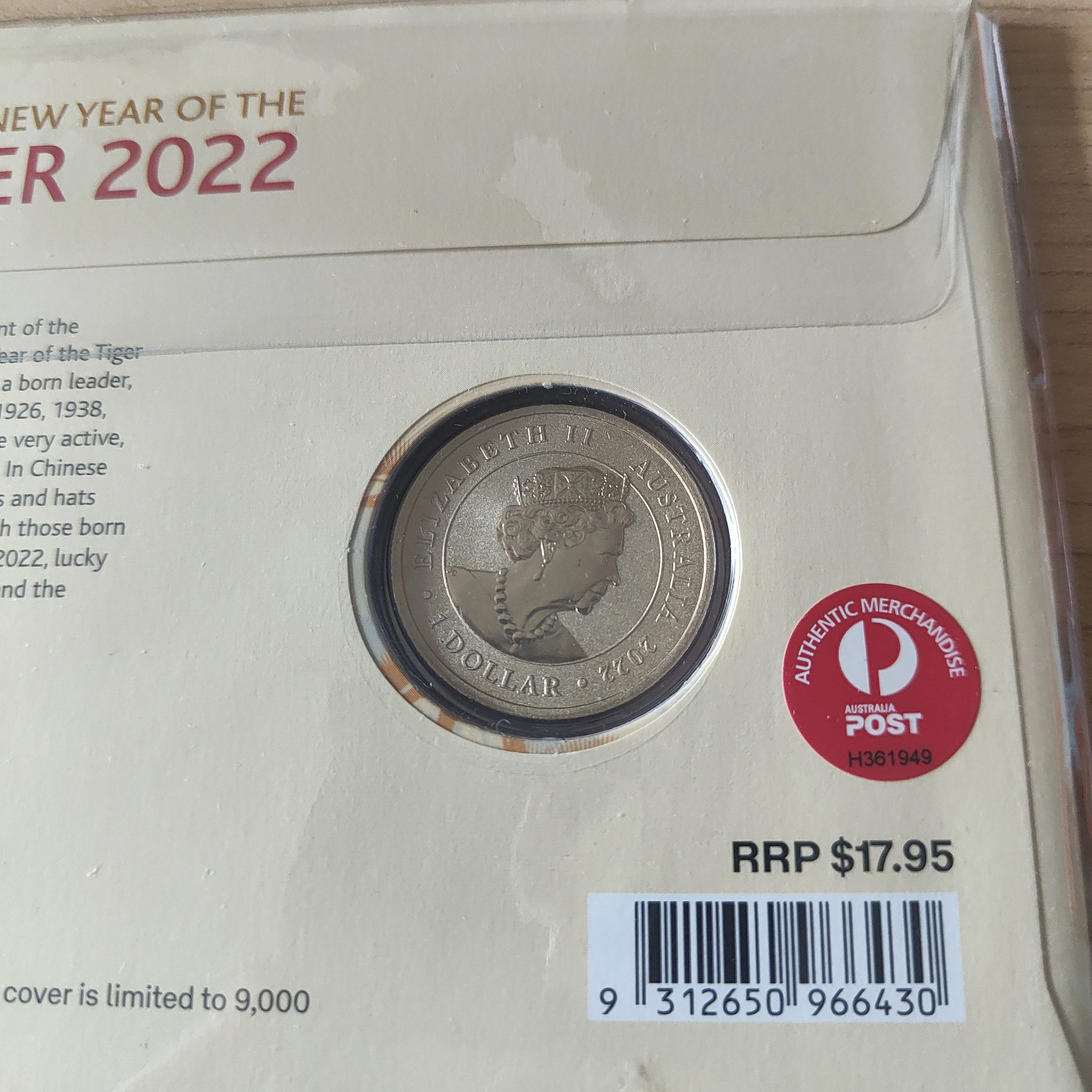2022 Australia Post Lunar New Year of the Tiger $1 Coin PNC - Image 4