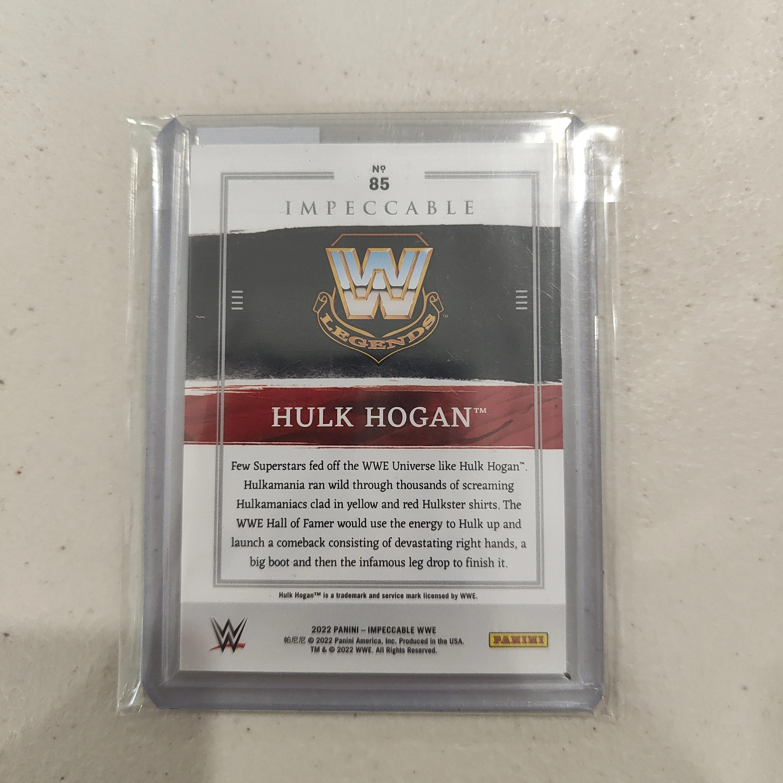 2022 Panini Impeccable WWW Legends Hulk Hogan No.71/99 - Image 2