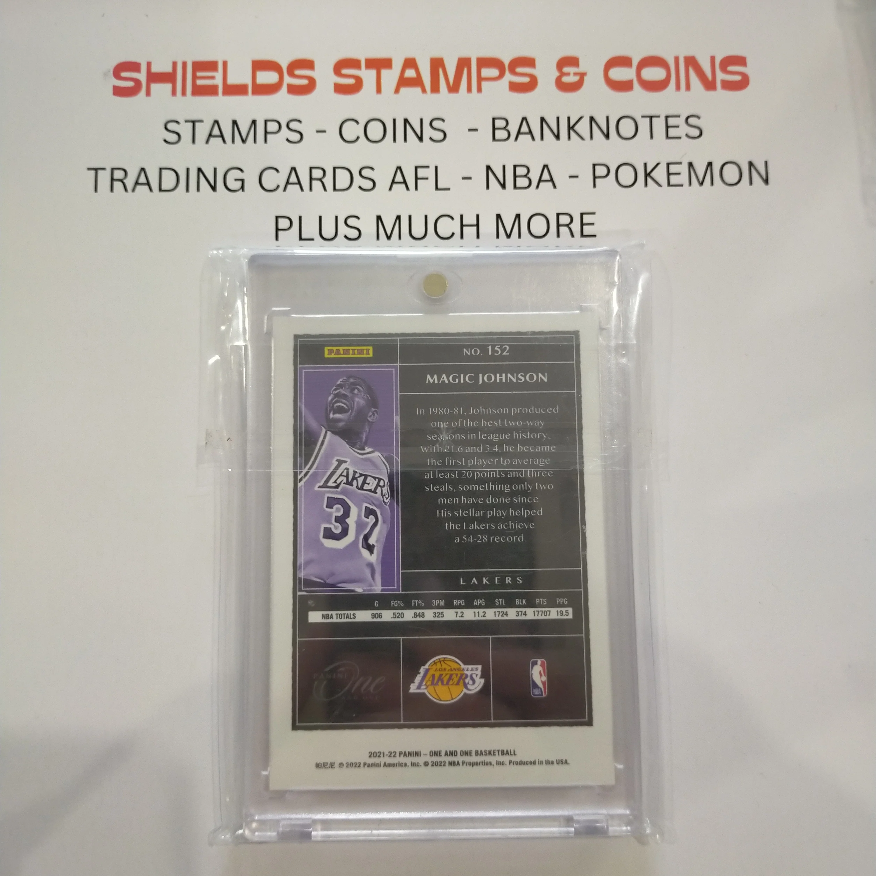 2022 Panini One and One Magic Johnson 28/99 NBA Basketball Card - Image 2
