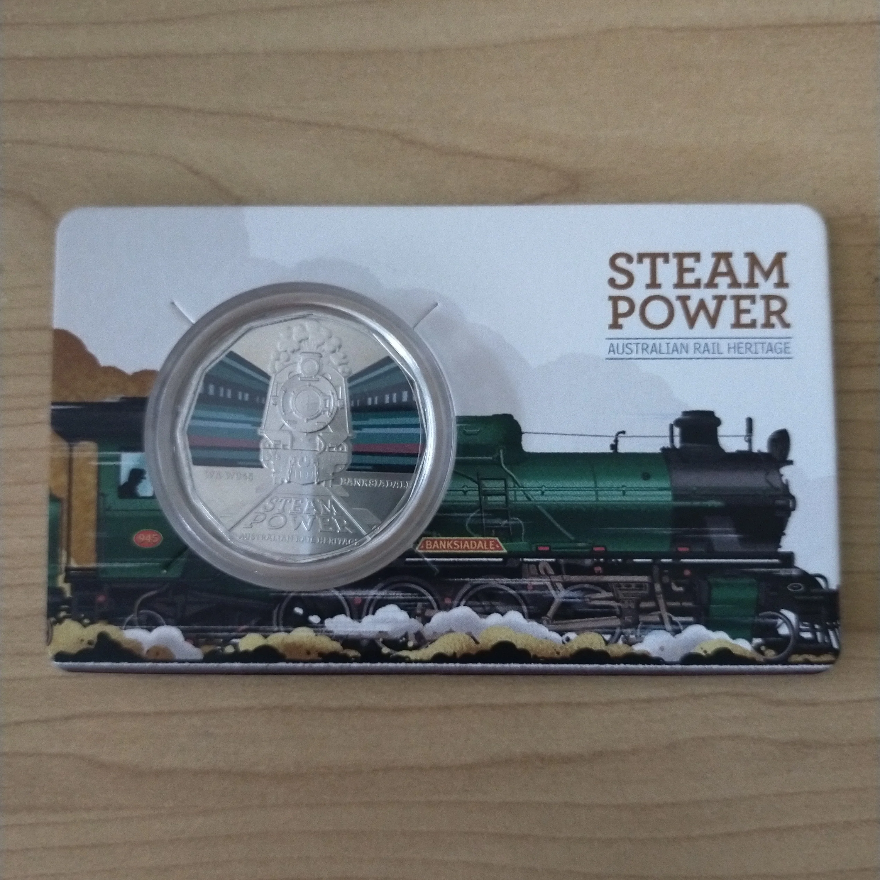 Australia 2022 RAM 50c Fifty Cent Steam Power WA W Class W945 Banksiadale Train Coloured Coin